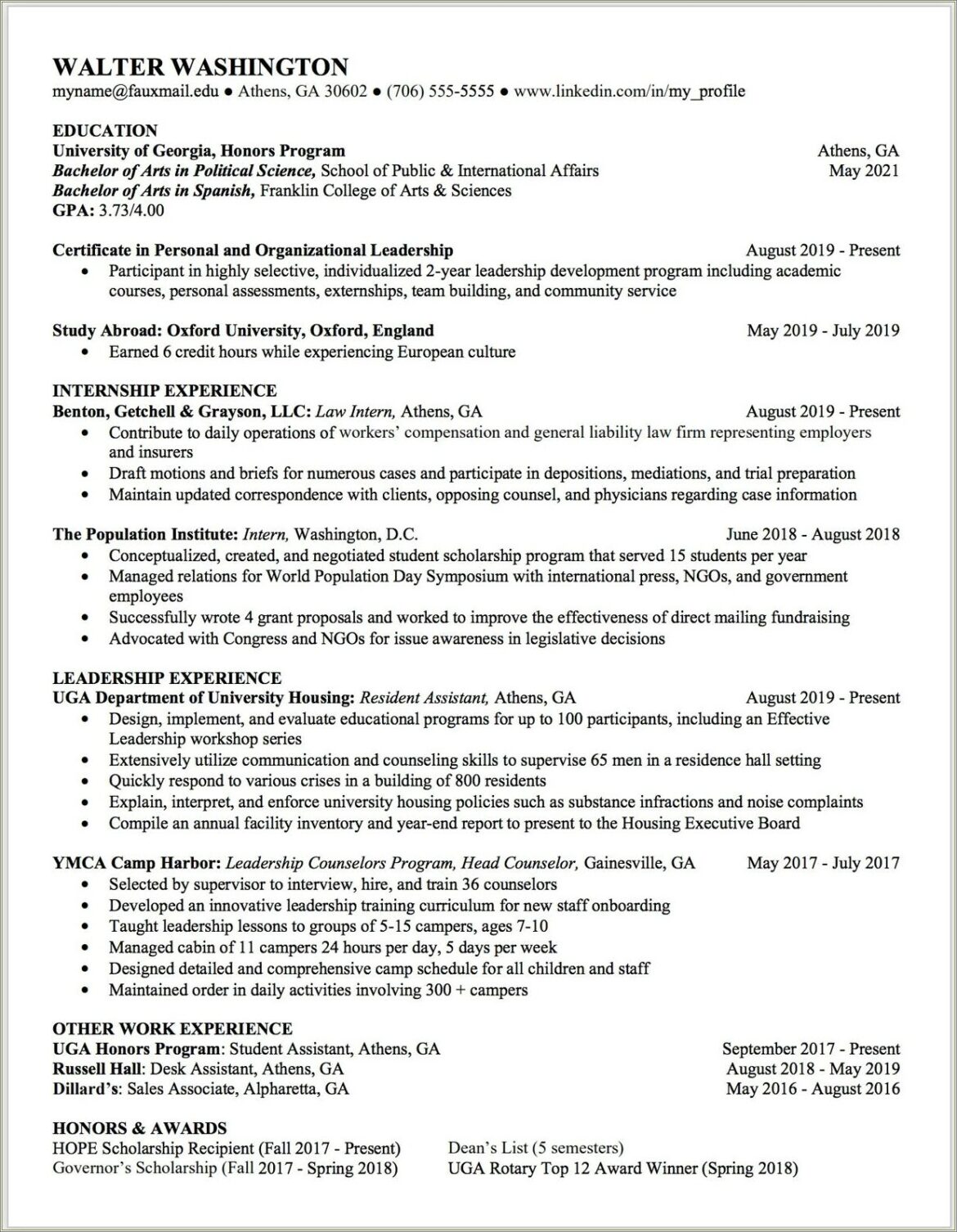 Law School Resume Certificate Health Law Certificate