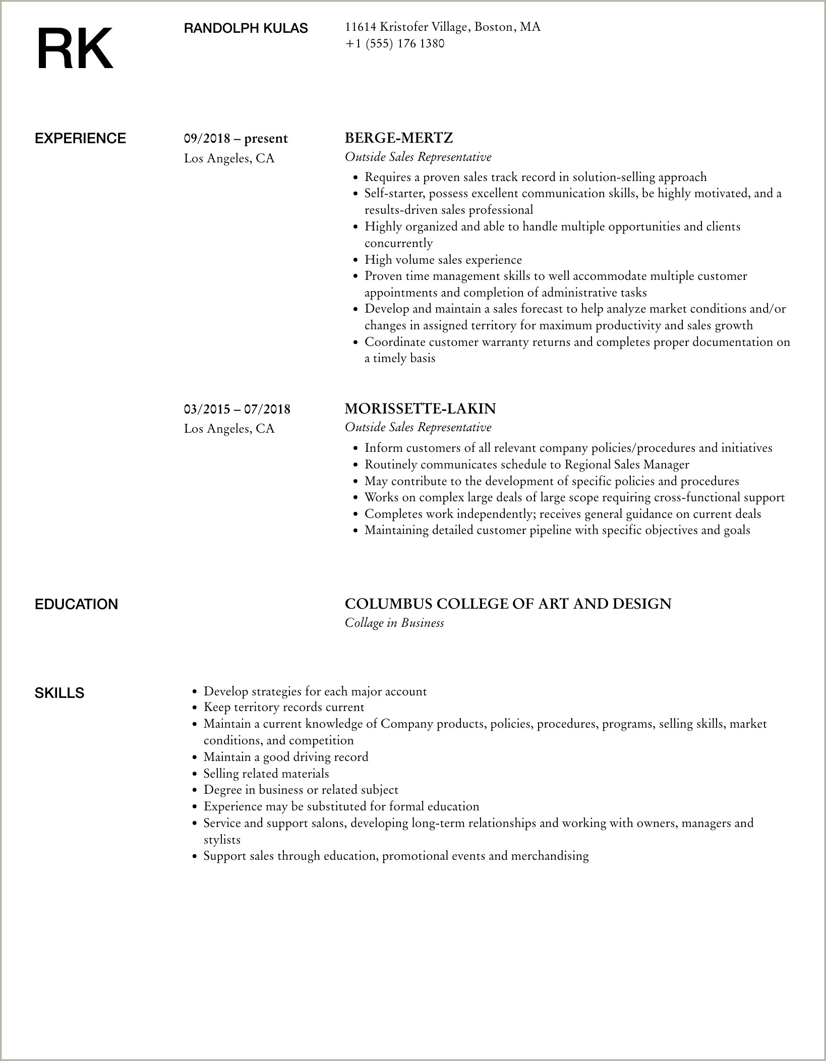 Lawn And Garden Salesperson Job Description Resume