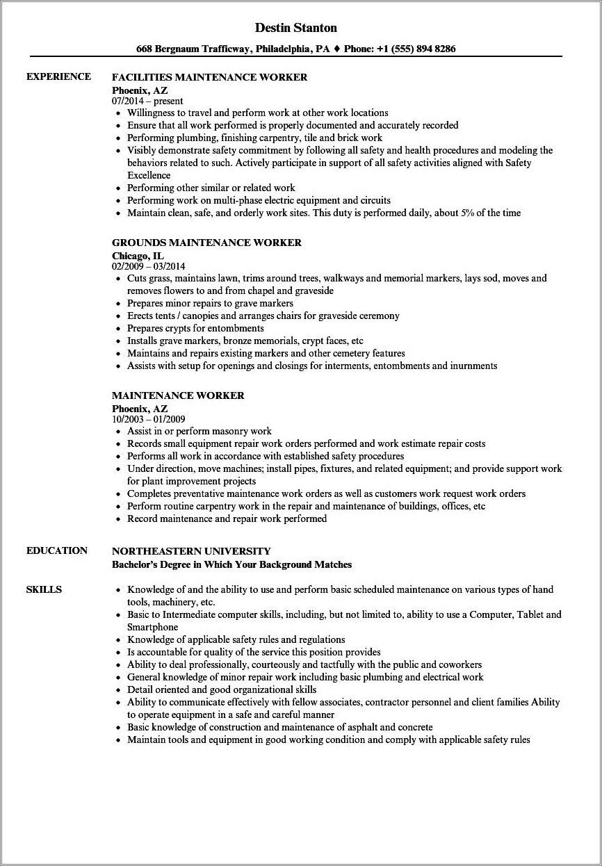 Lawn Care Specialist Job Description For Resume