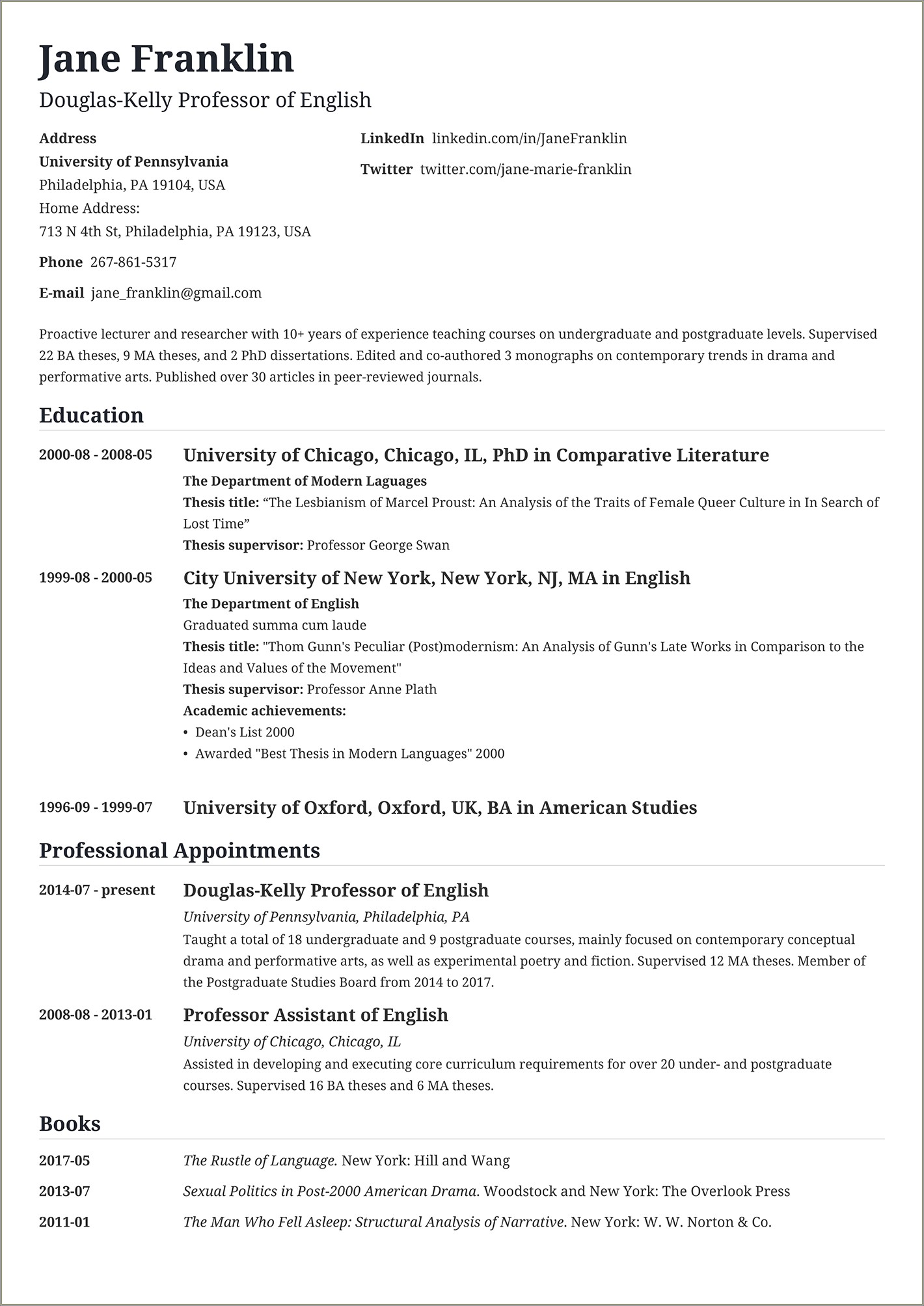 Layout For A Resume Fs Or Job Application
