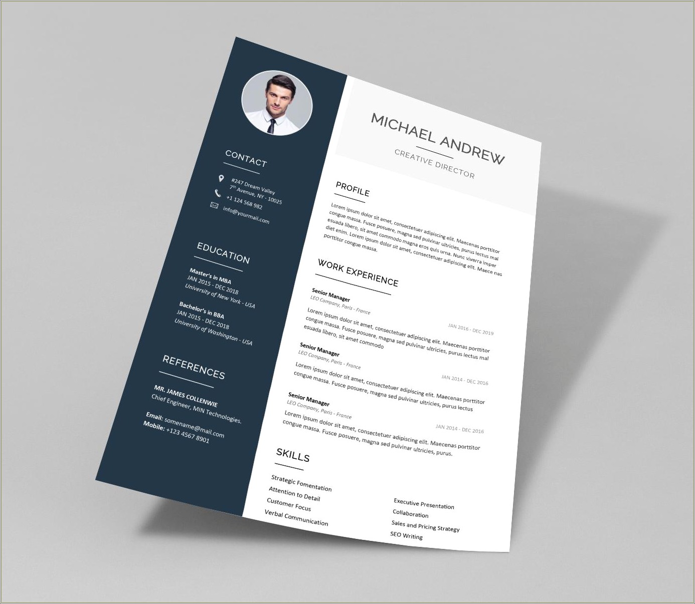 Layout For A Resume In Microsoft Word