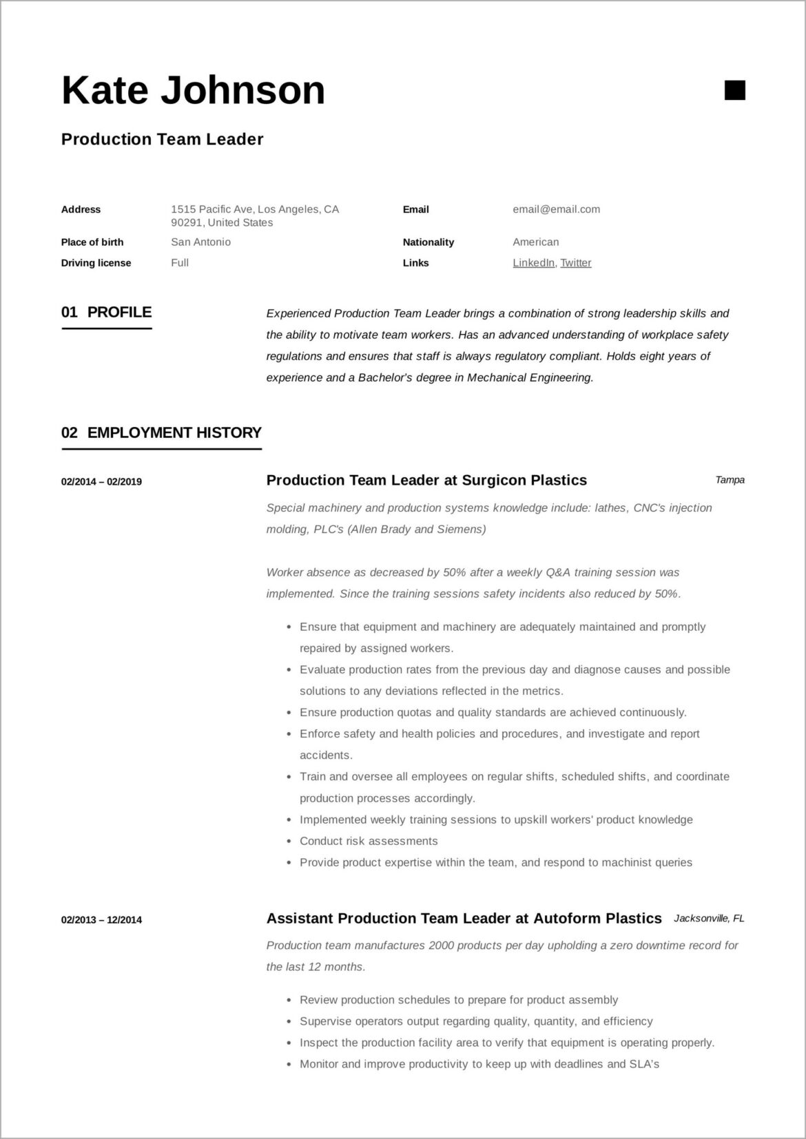 Leadership Accomplisments On A Resume Examples