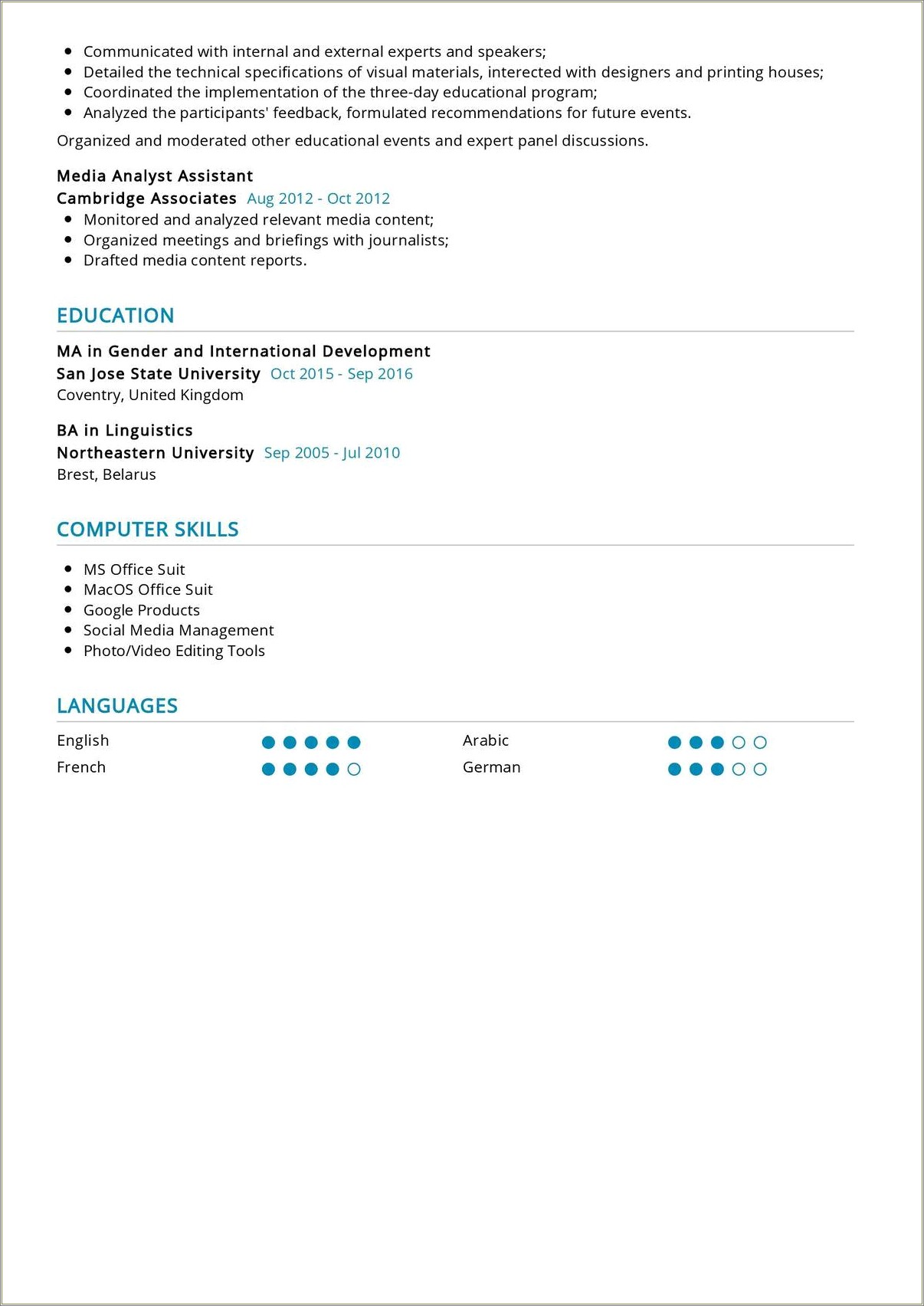 Learning And Development Director Resume Sample