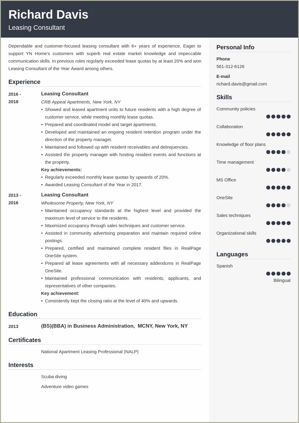 Leasing Consultant Job Description Ist Resume