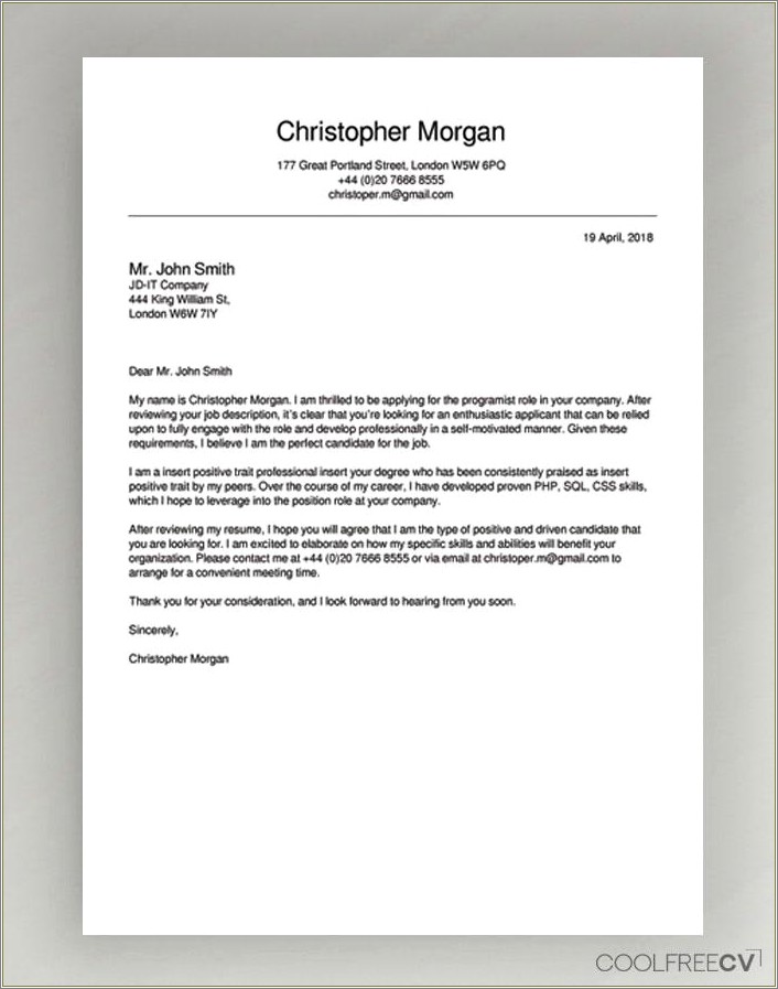 Legal Job Resume Cover Letter Sample