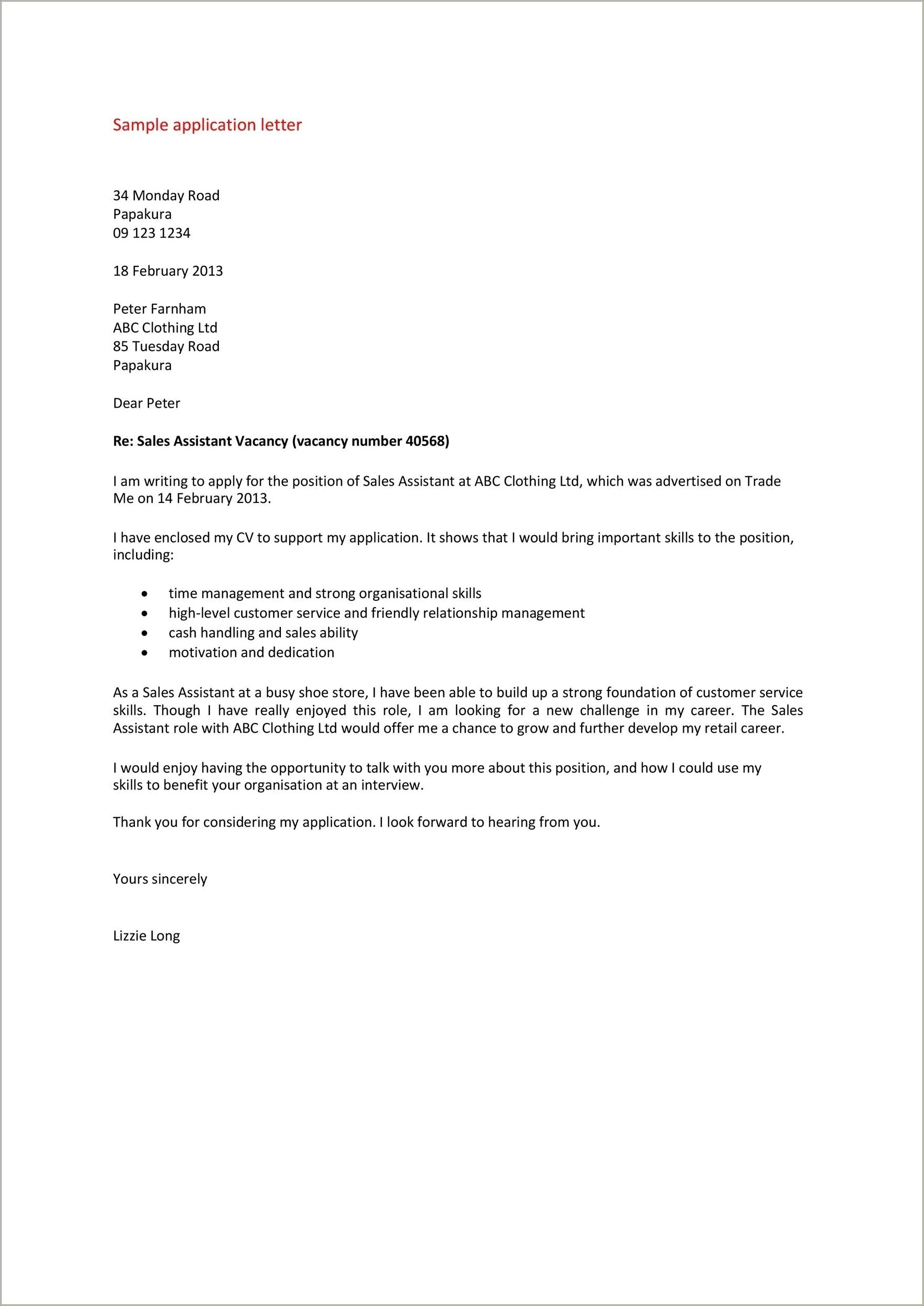 Letter Writing For Job Application With Resume