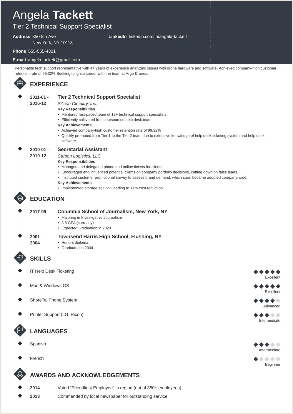 Levels Of Technical Experience In A Resume