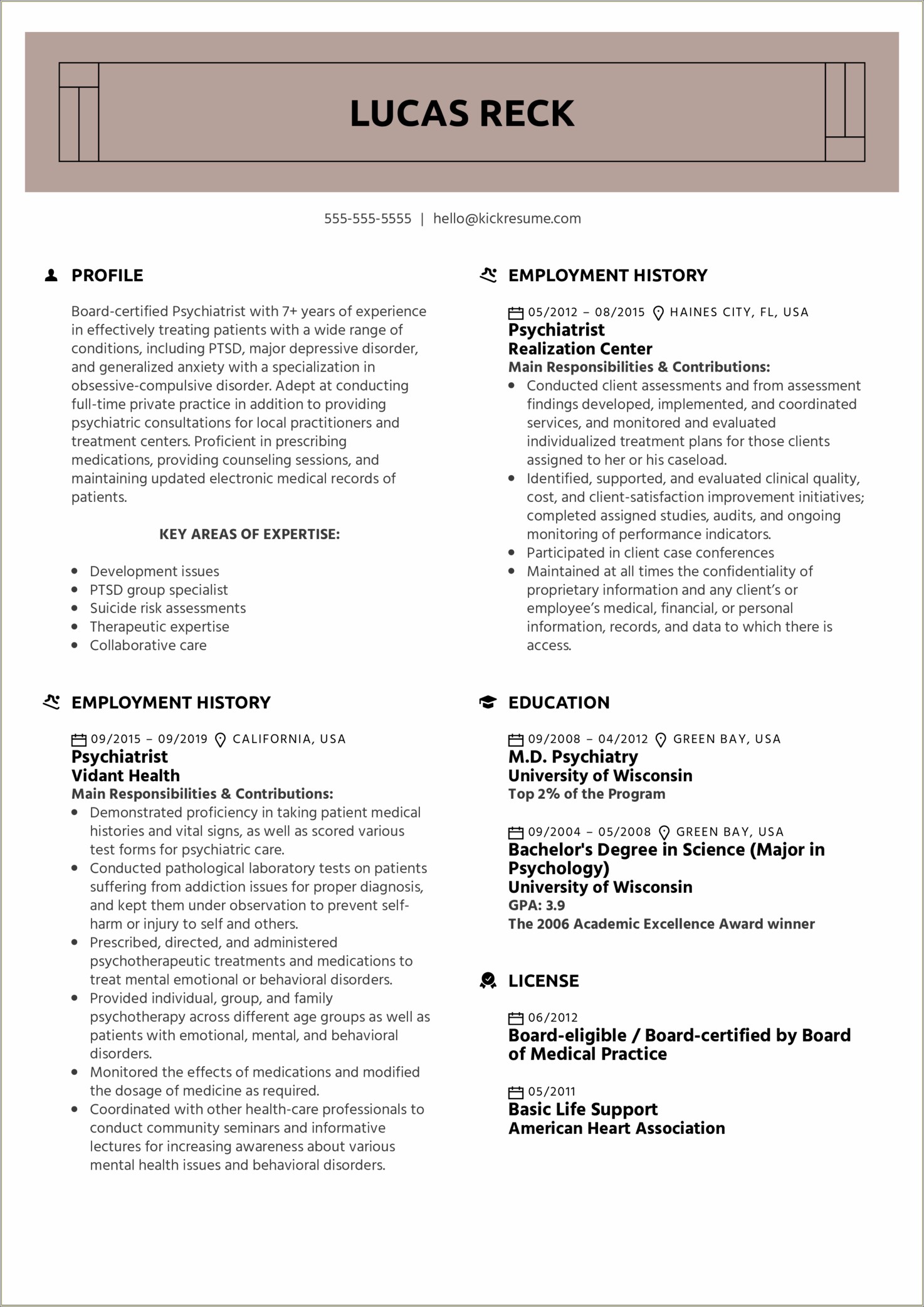 Licensed Clinical Mental Health Therapist Resume Examples