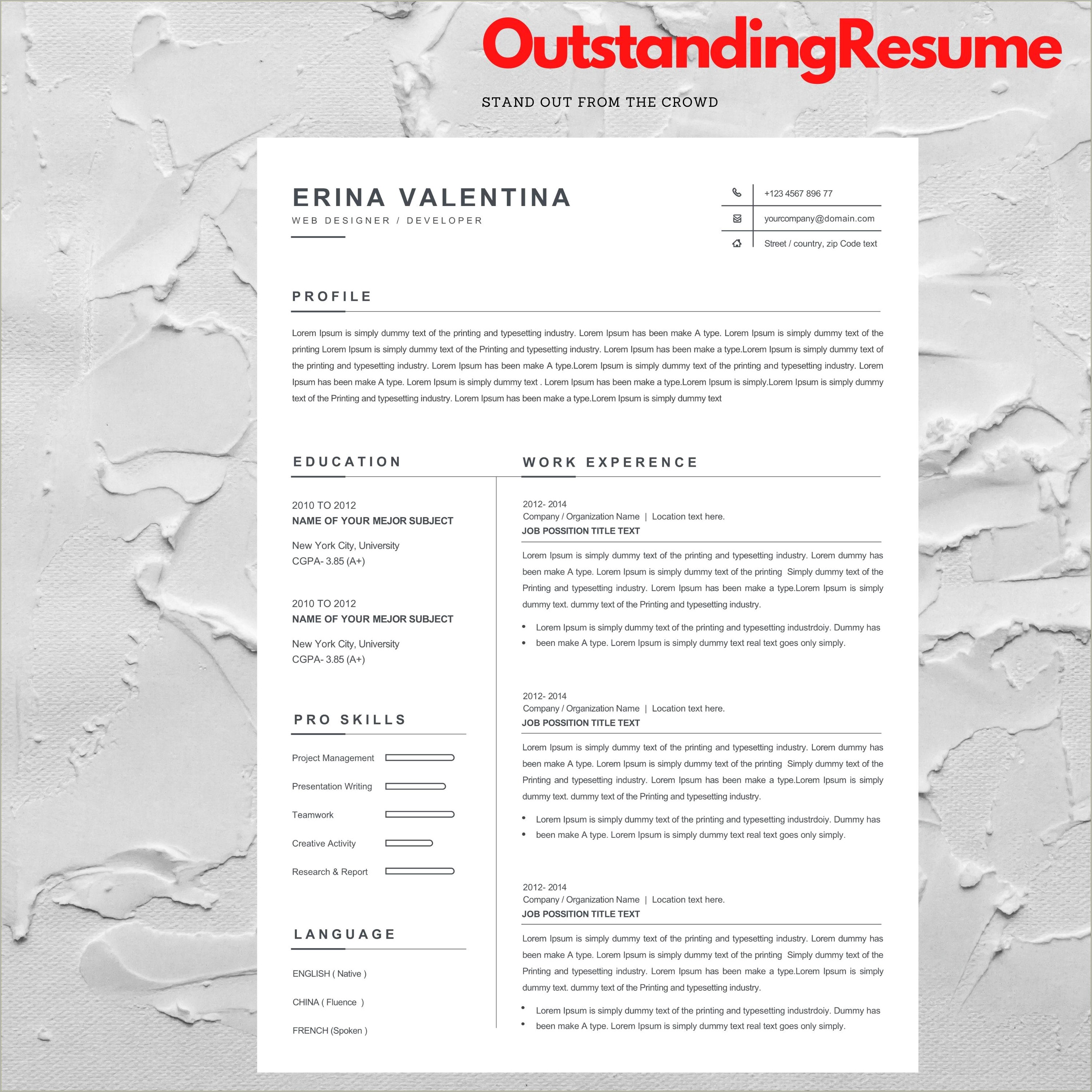 Line Design For Resume Microsoft Word