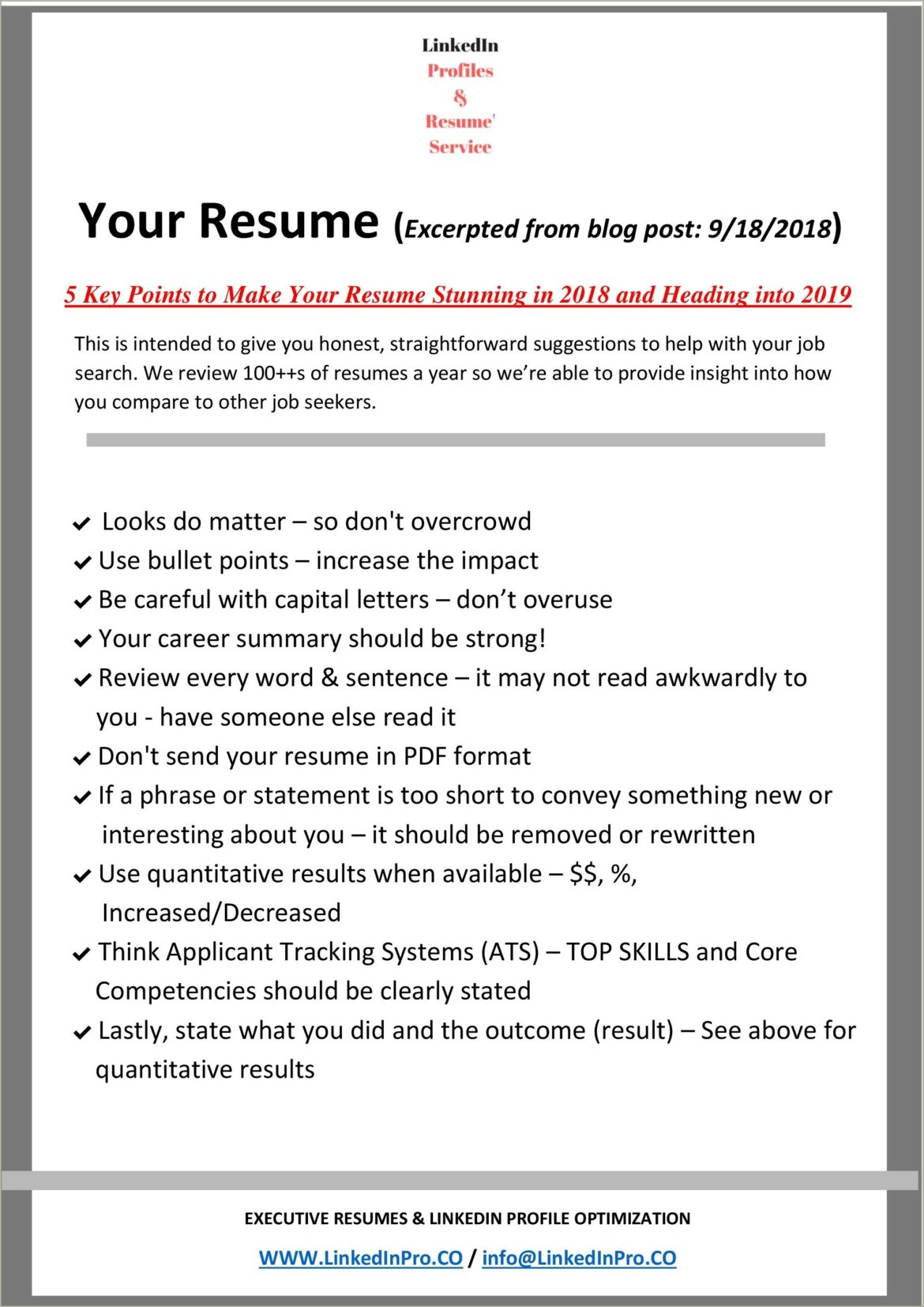 Linkedin Resume Consultants And Job Search Washington Dc