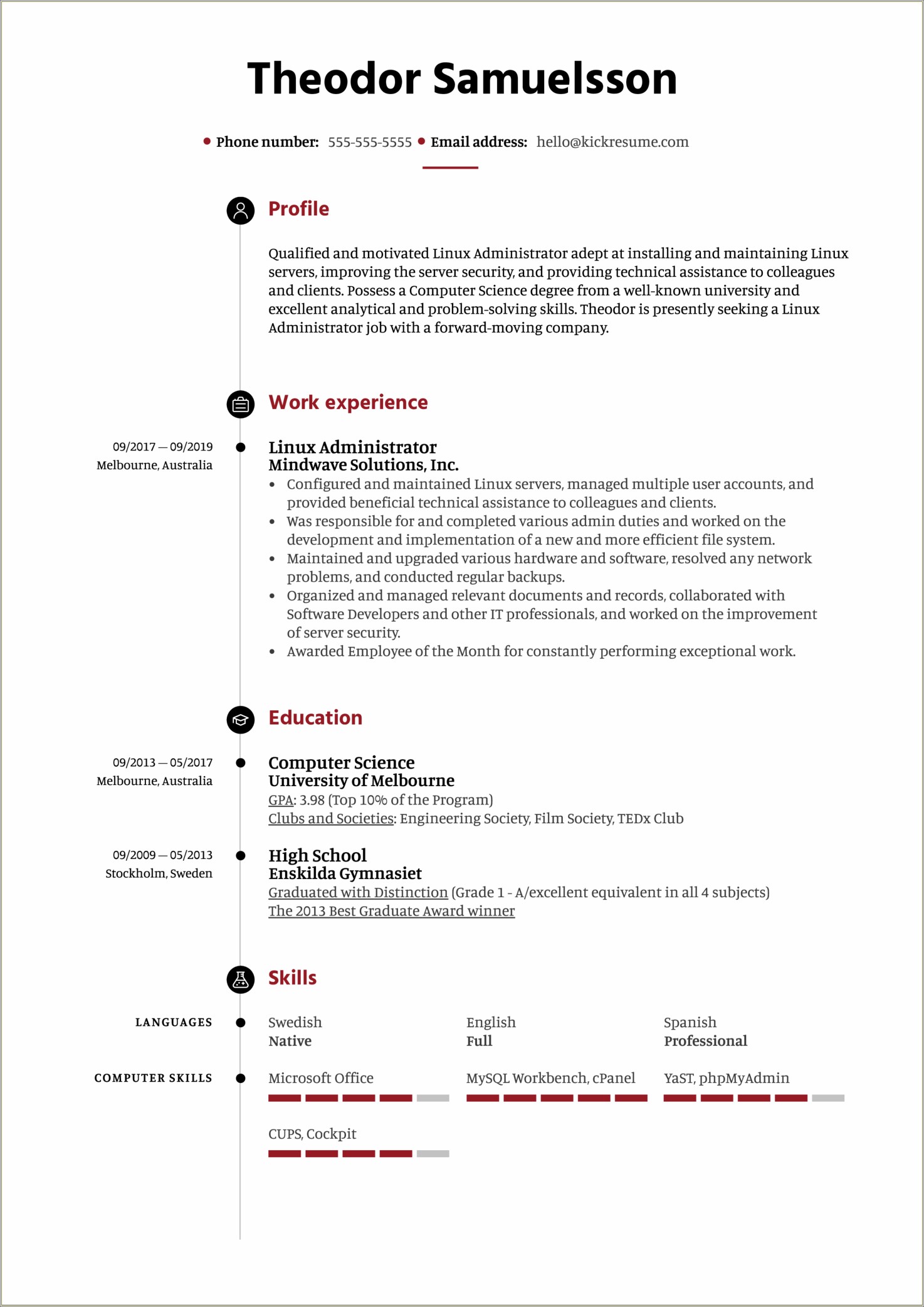 Linux Administrator Resume 1 Year Experience