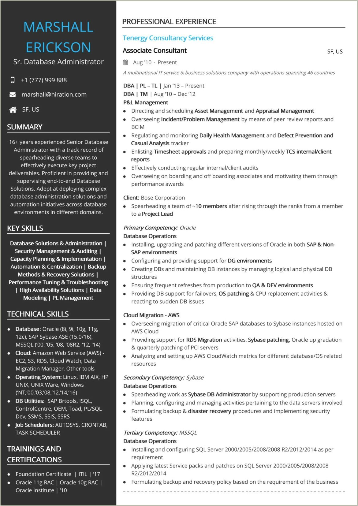 Linux Administrator Resume 8 Years Experience