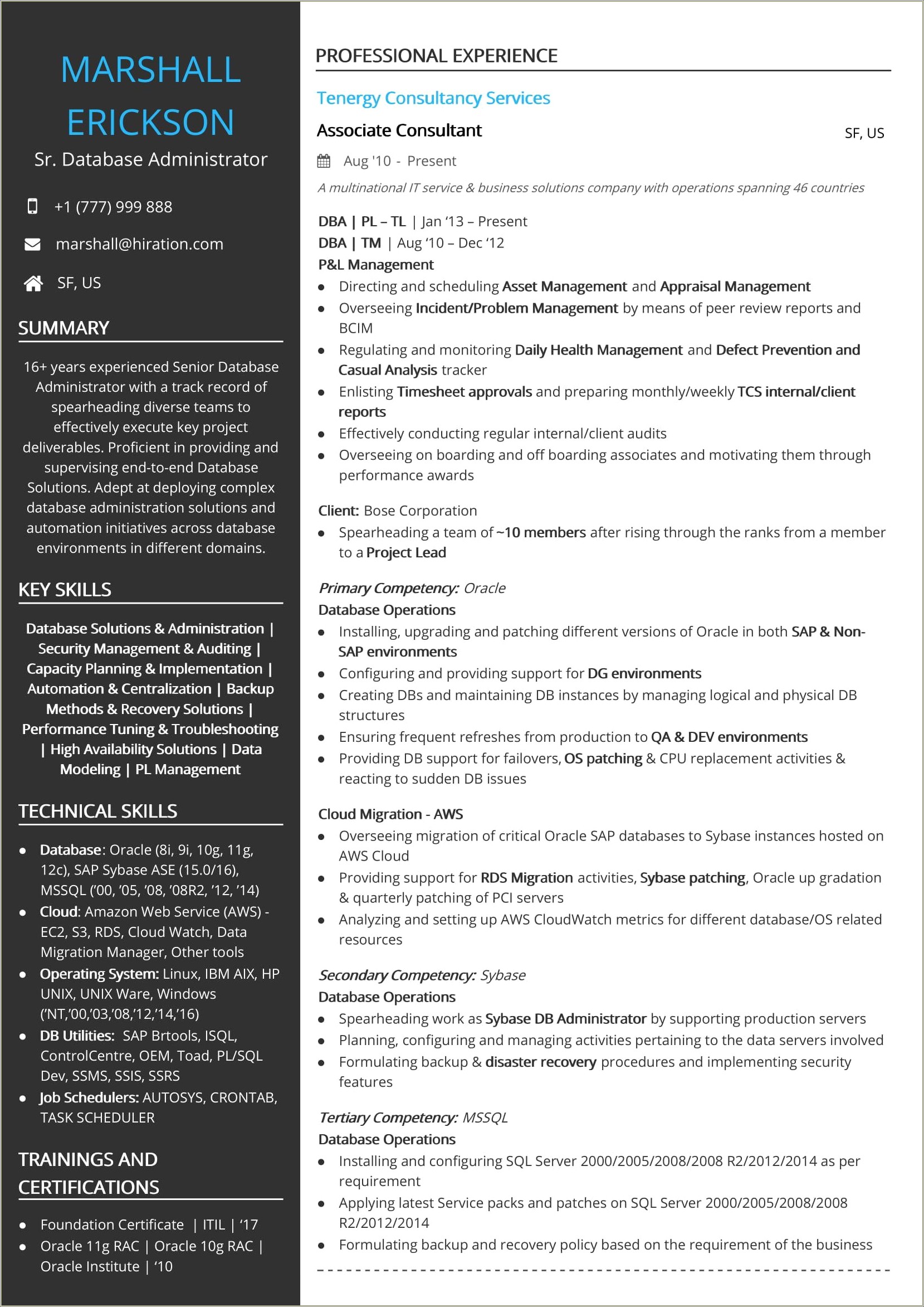 Linux Administrator Resume 8 Years Experience