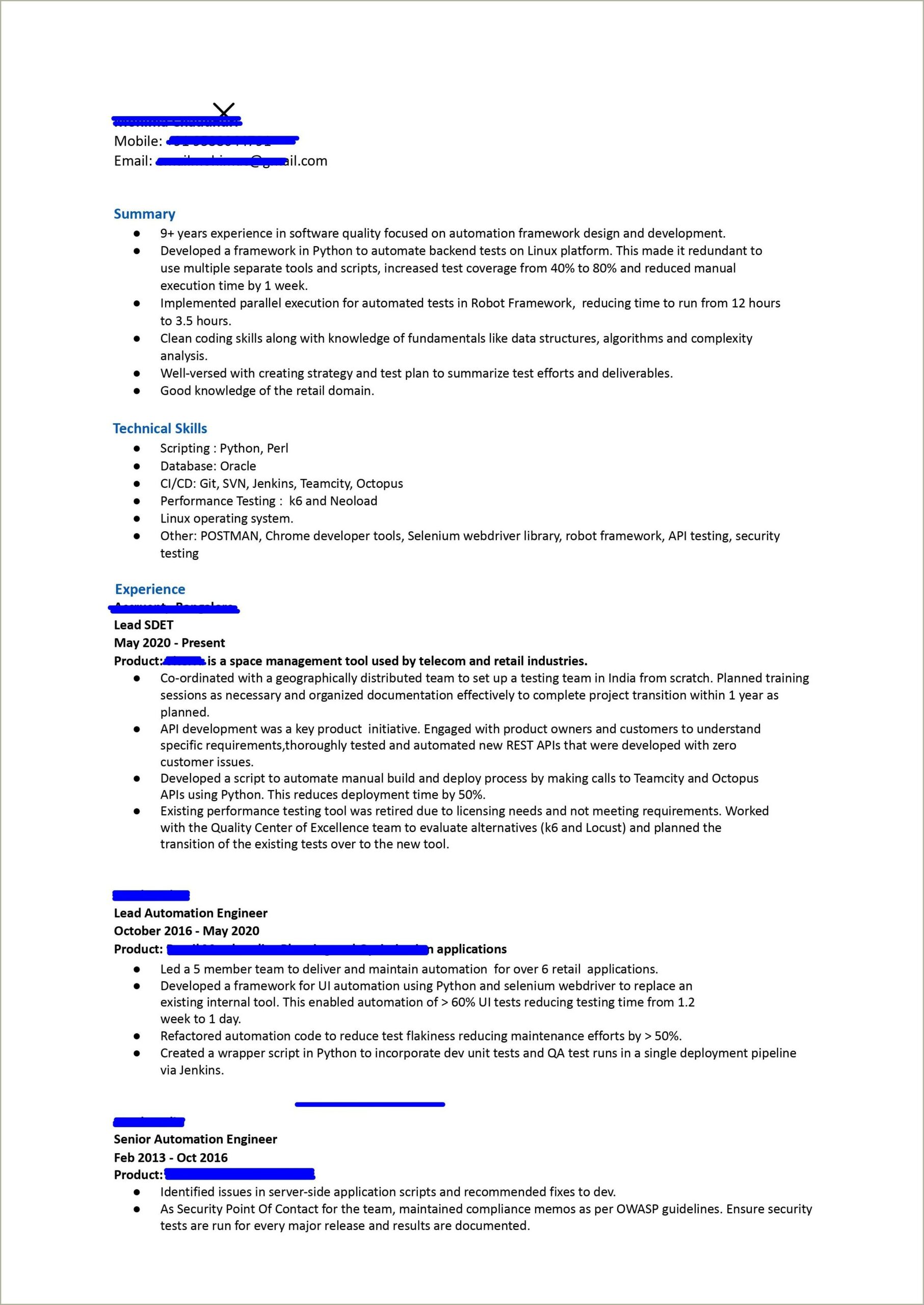 Linux Resume For 9 Years Experience