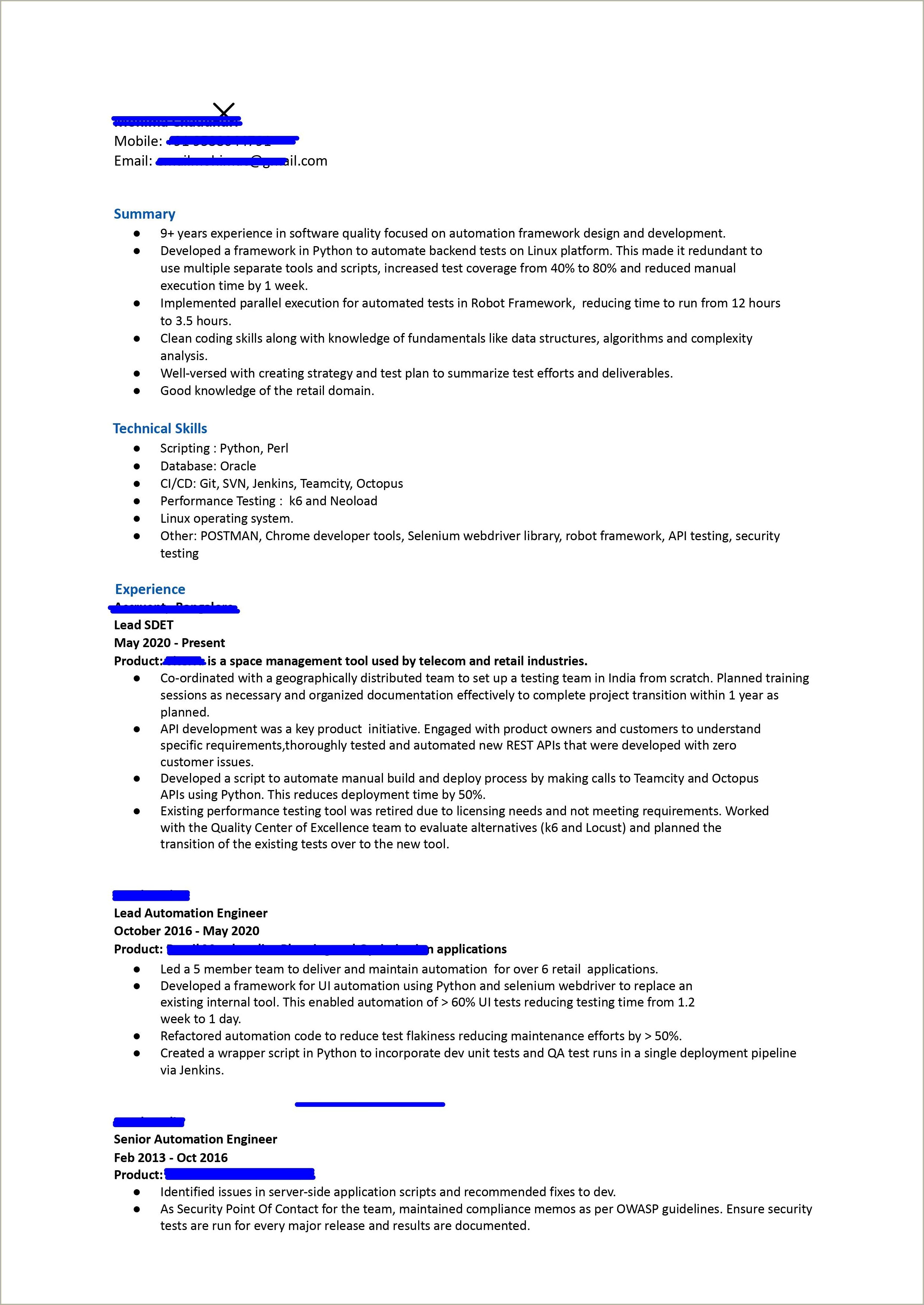 Linux Resume For 9 Years Experience