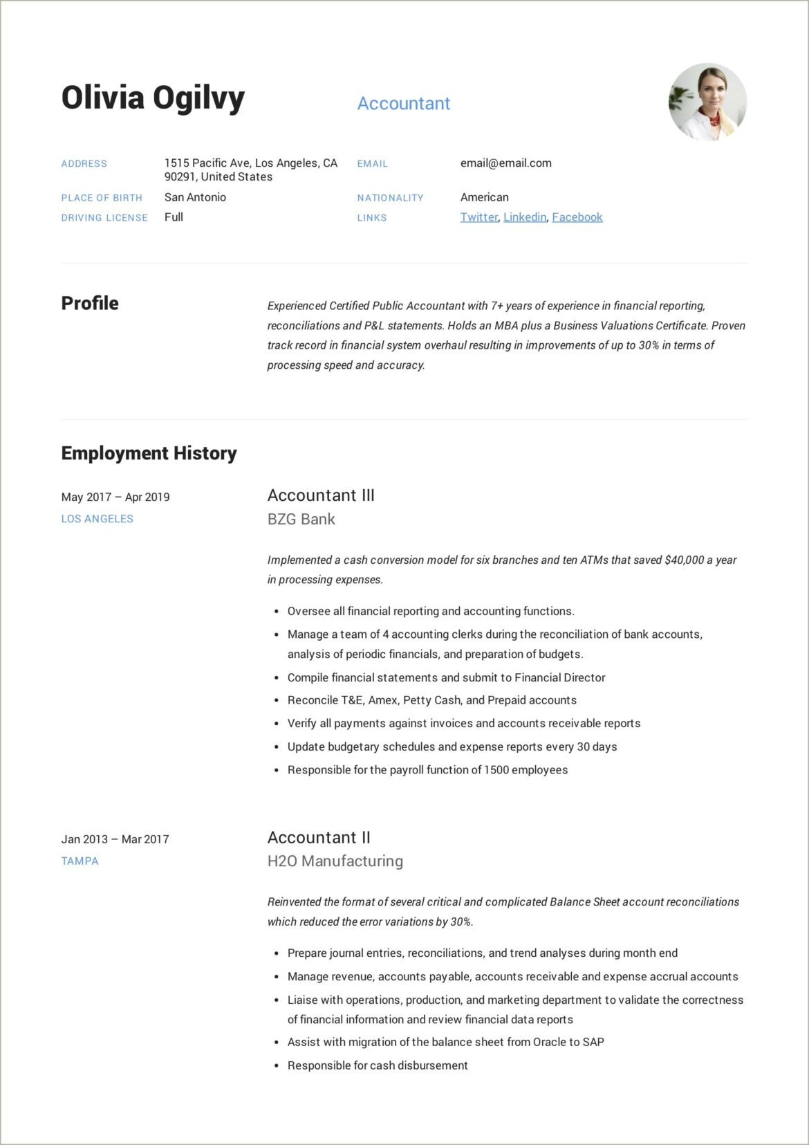 List Accrual As Your Skill Accounting Resume