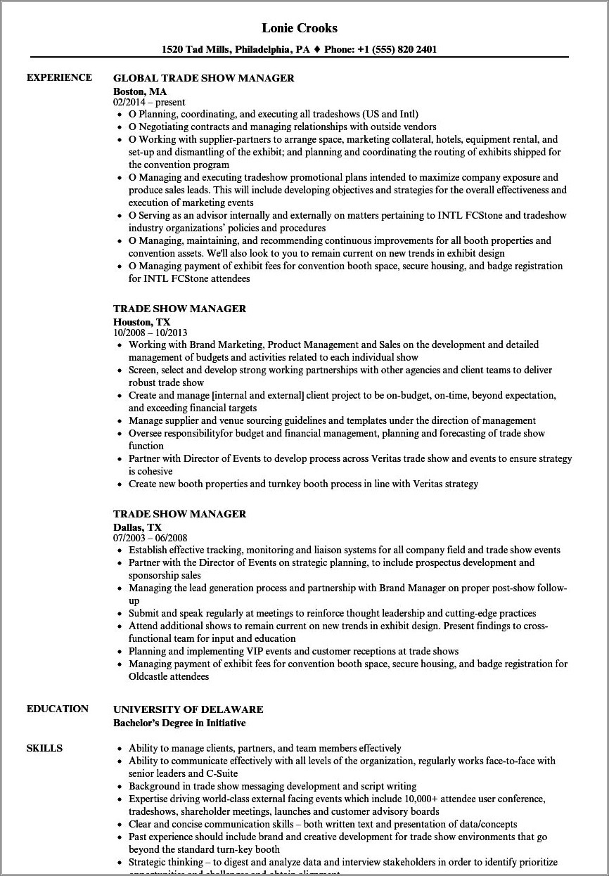 List All Or Related Jobs Resume