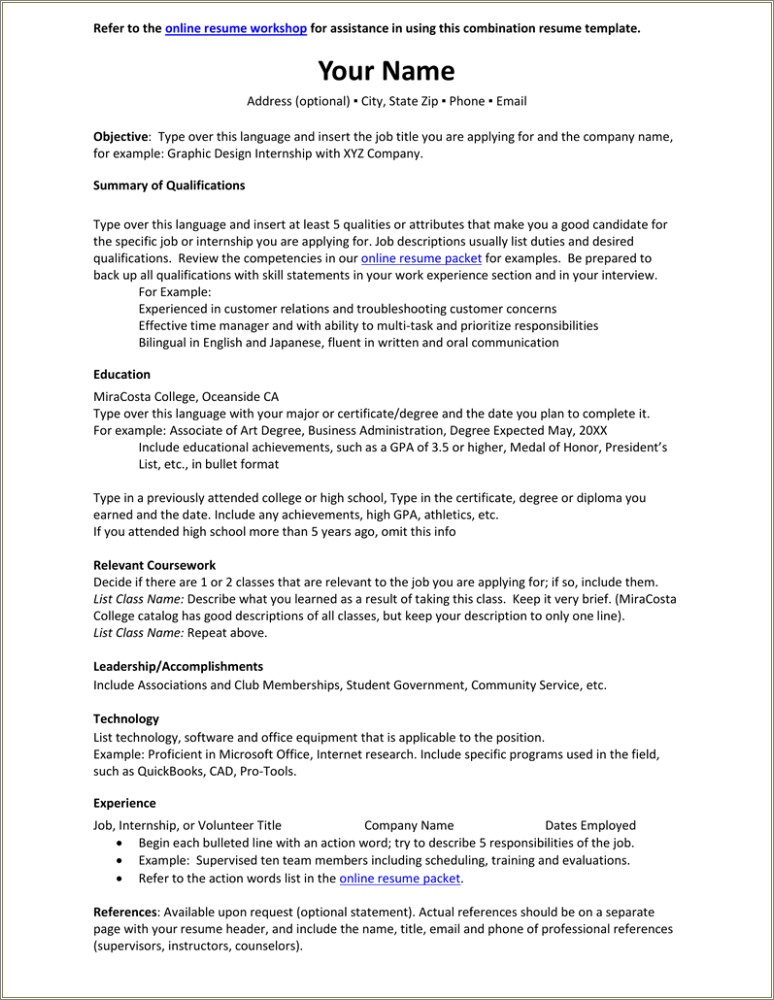 List High School On Resume If In College