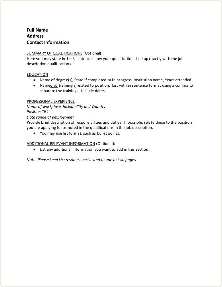 List Job Titles Seperately Or Together On Resume