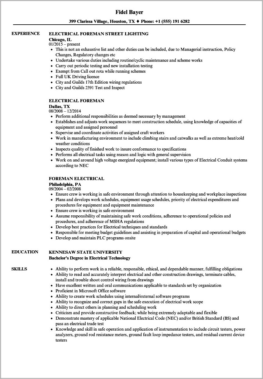 List Of Job Responsibilities For Resume