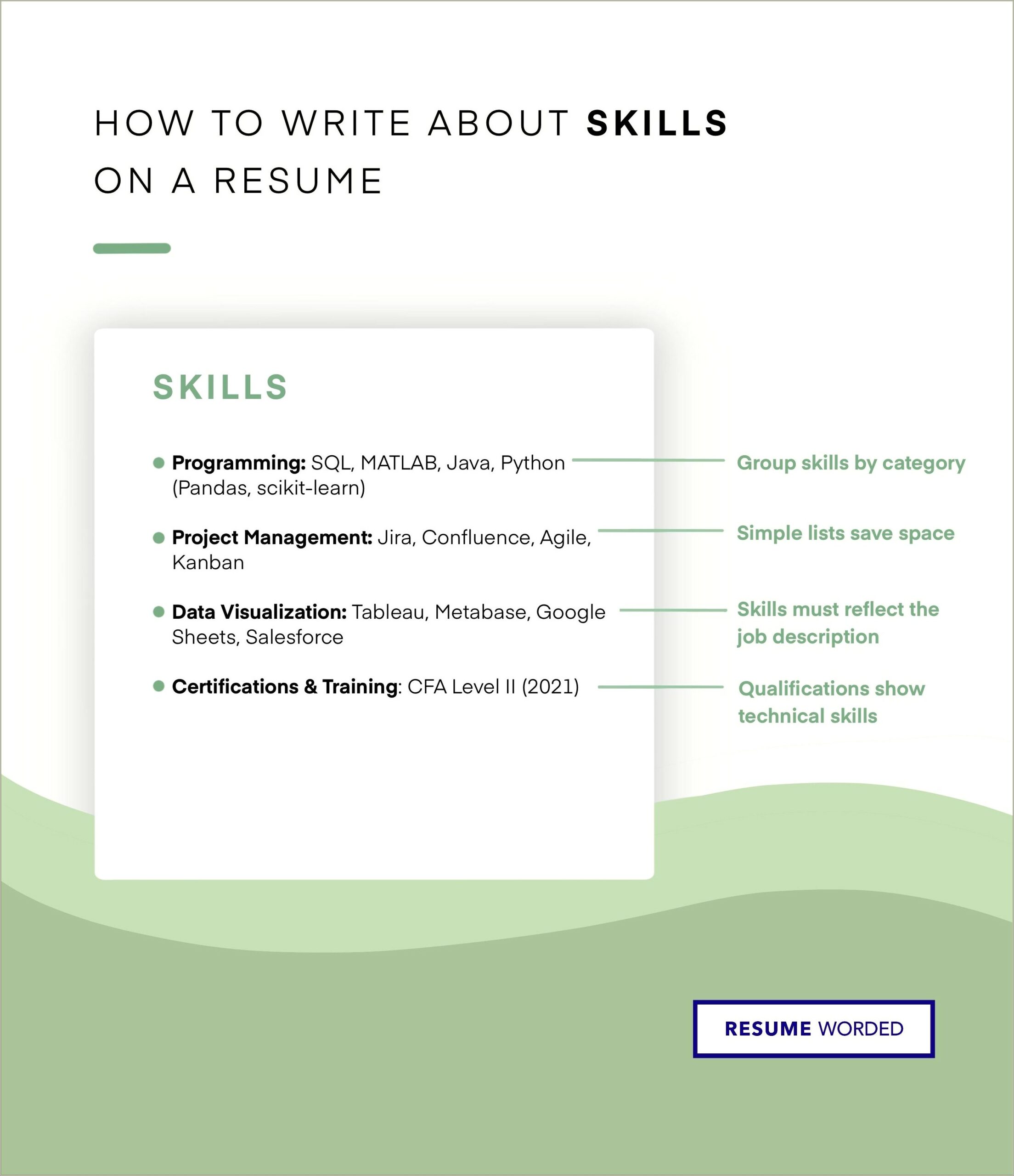 List Of Relevant Skills For A Resume
