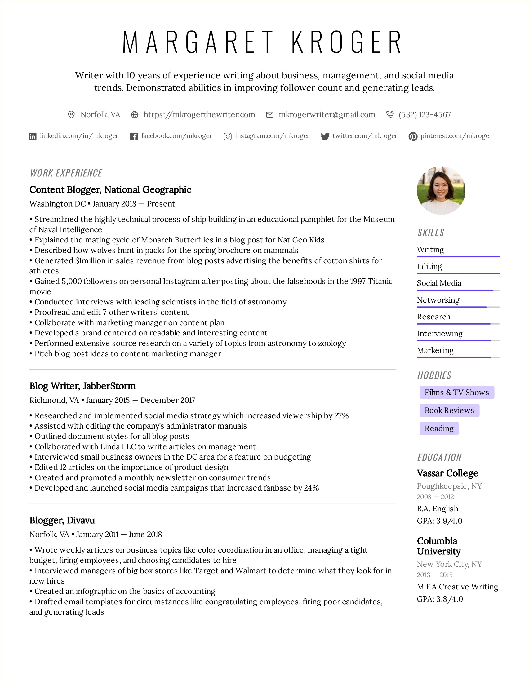 List Of Skills And Interests For Resume