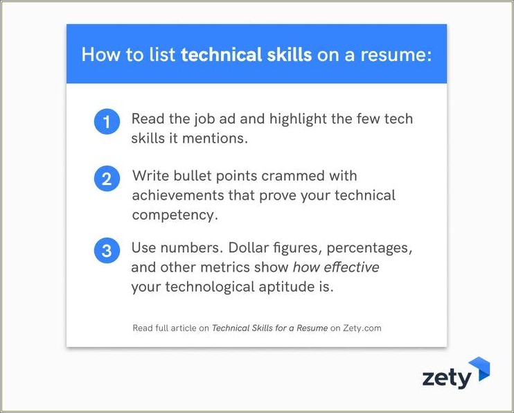 List Of Skills For A Technical Resume