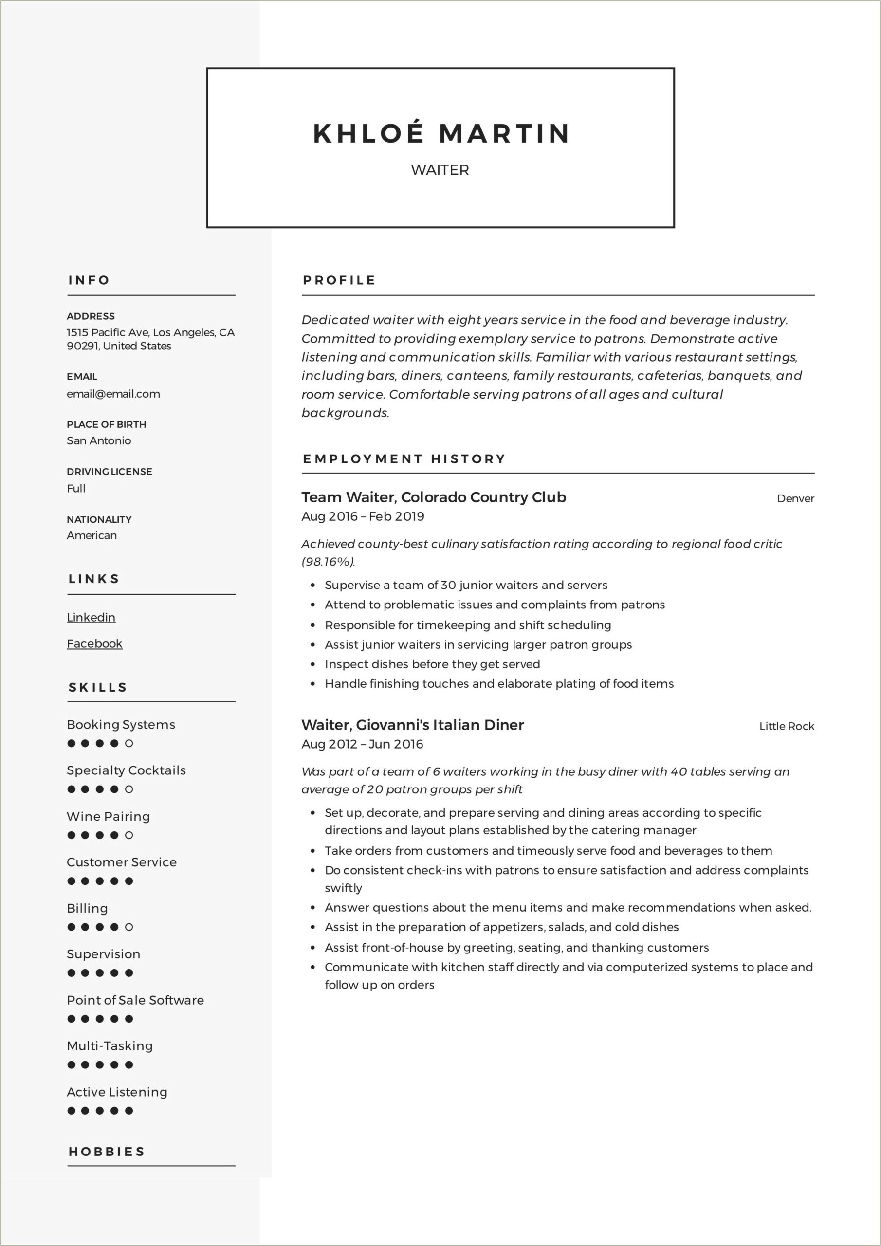 Listen And Communicate Example On Resume