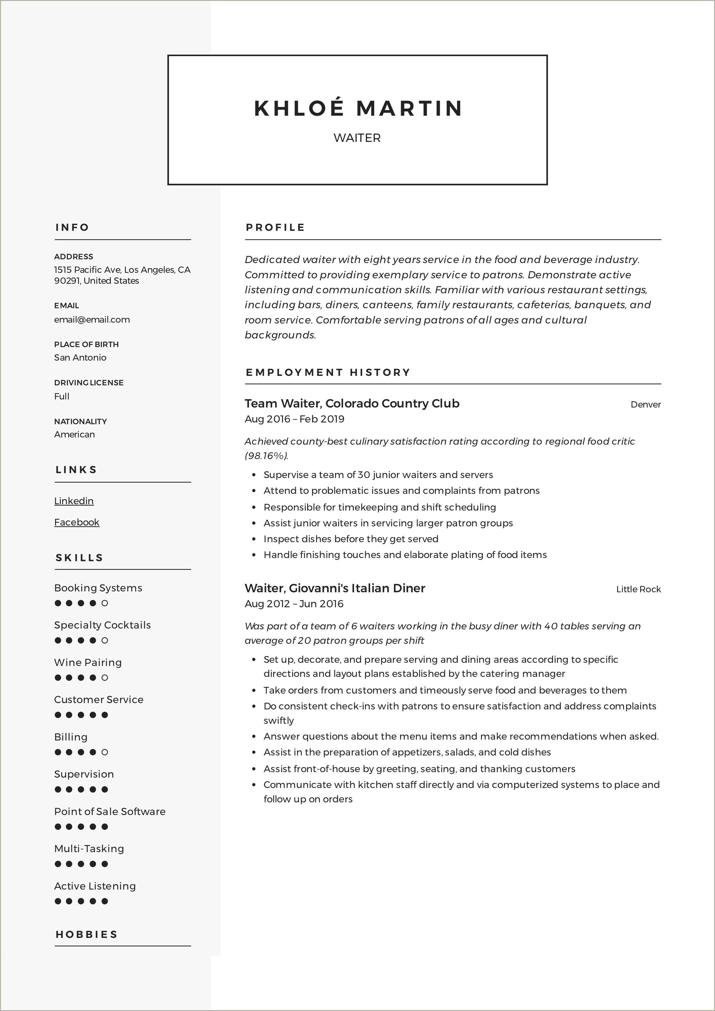 Listen And Communicate Example On Resume