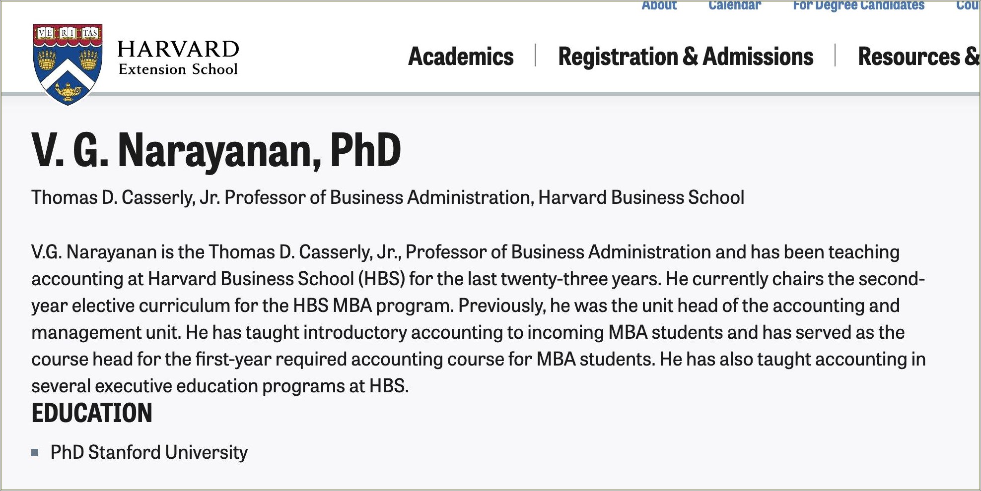 Listing Harvard Extension School On Resume
