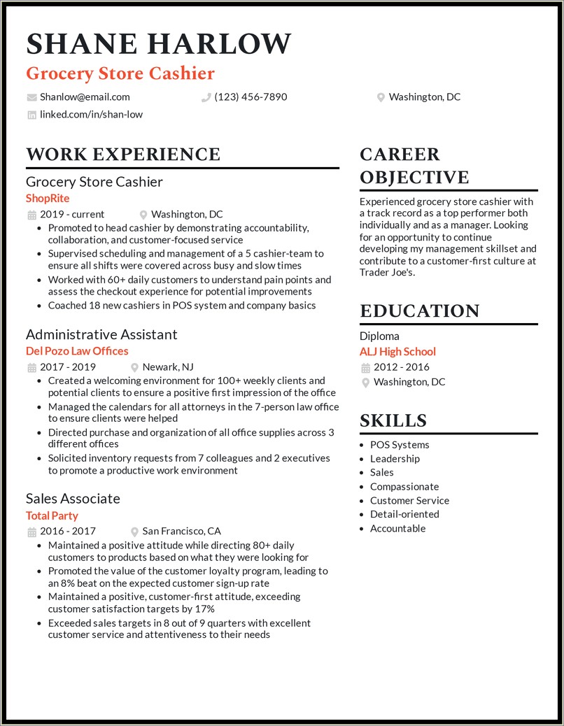 Little Caesars Cashier Job Description For Resume