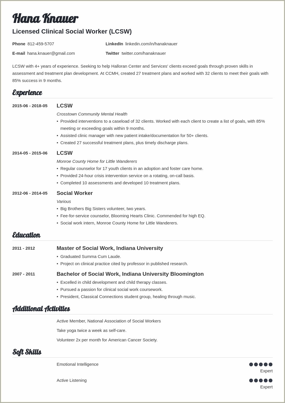 Liu Masters In Social Work Resume