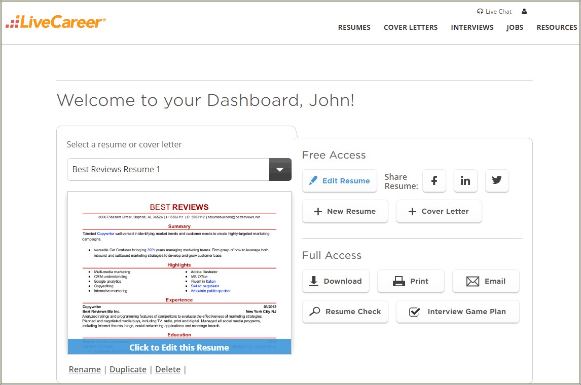 Livecareer Put My Resume On Their Website