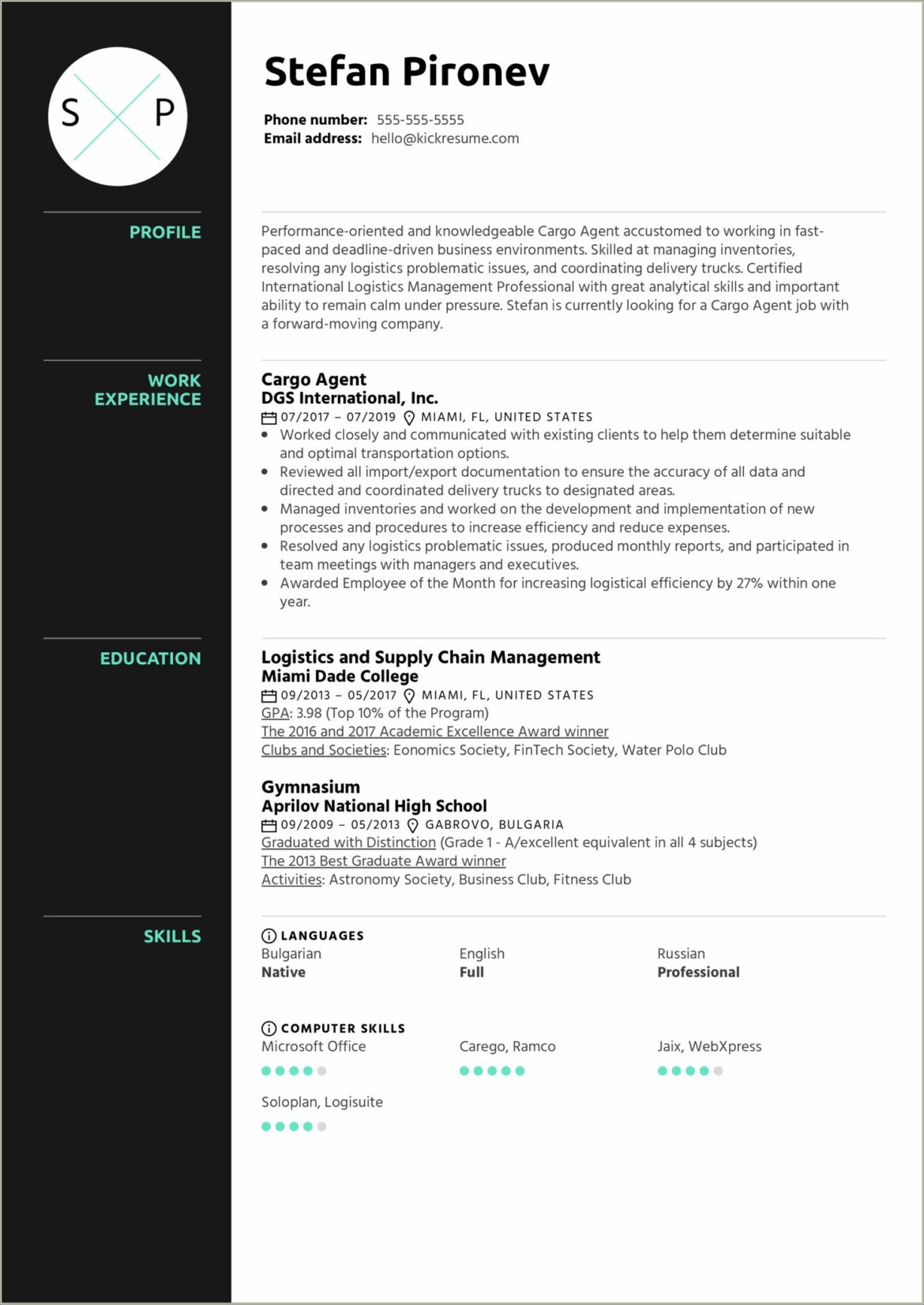 Logistics And Supply Chain Management Sample Resumes