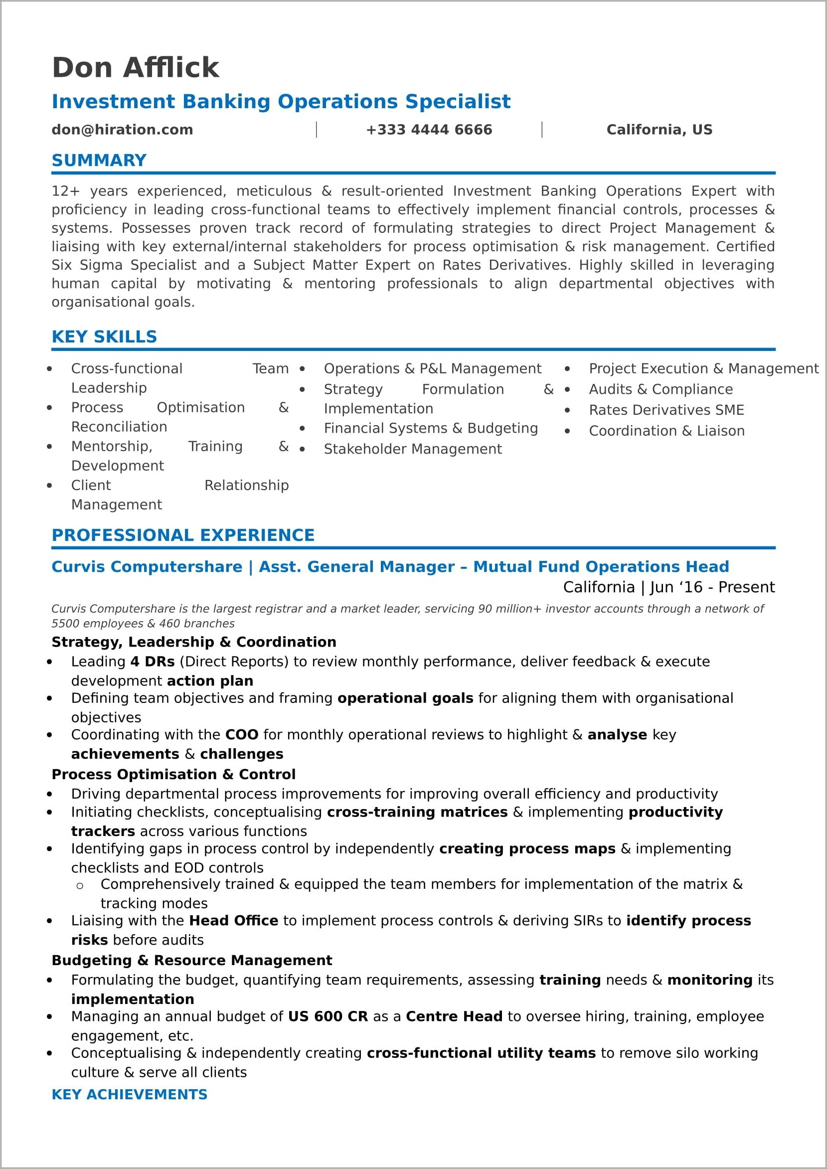 Looking To Change Careers Resume Summary