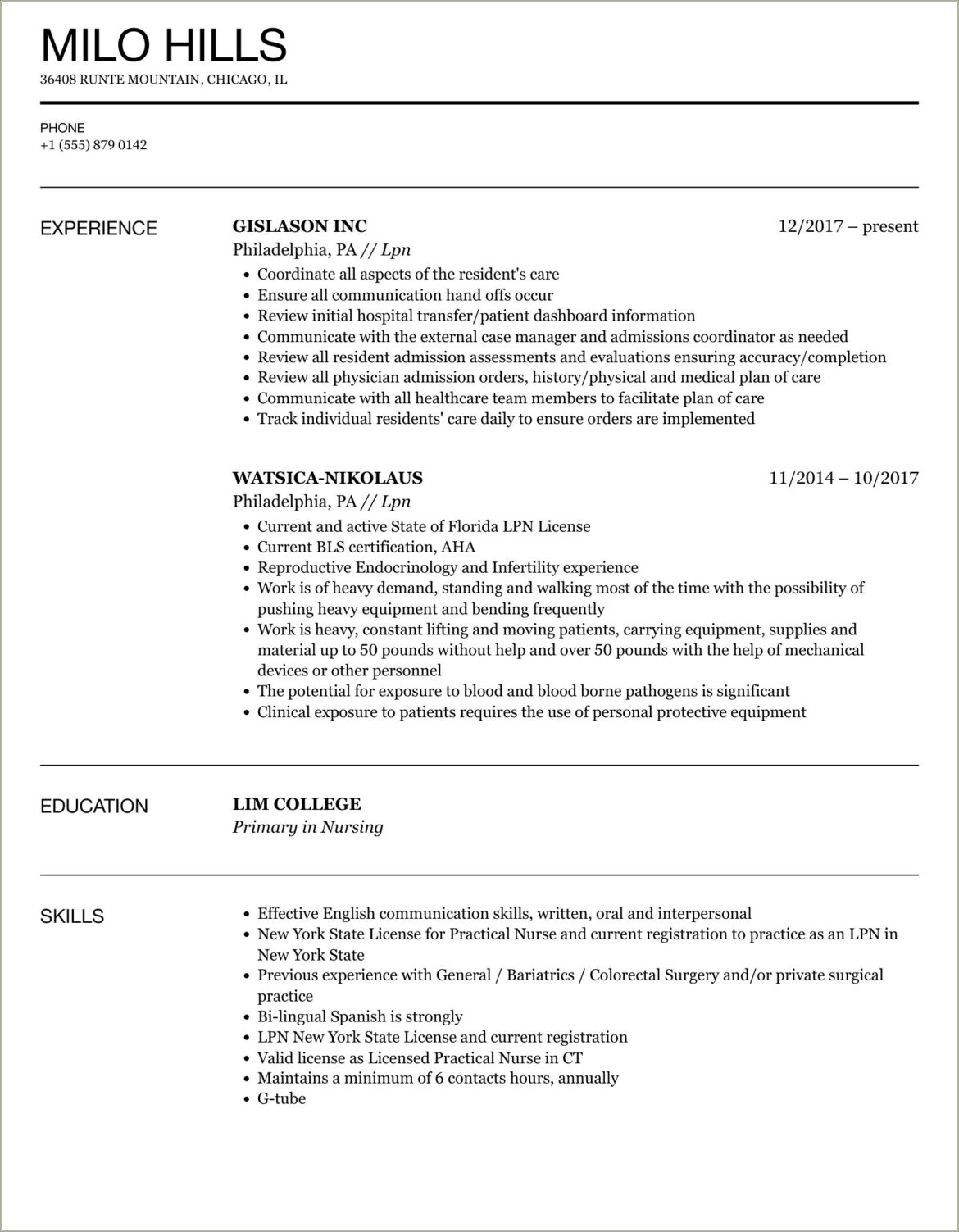 Lpn Sample Resume And Cover Letter