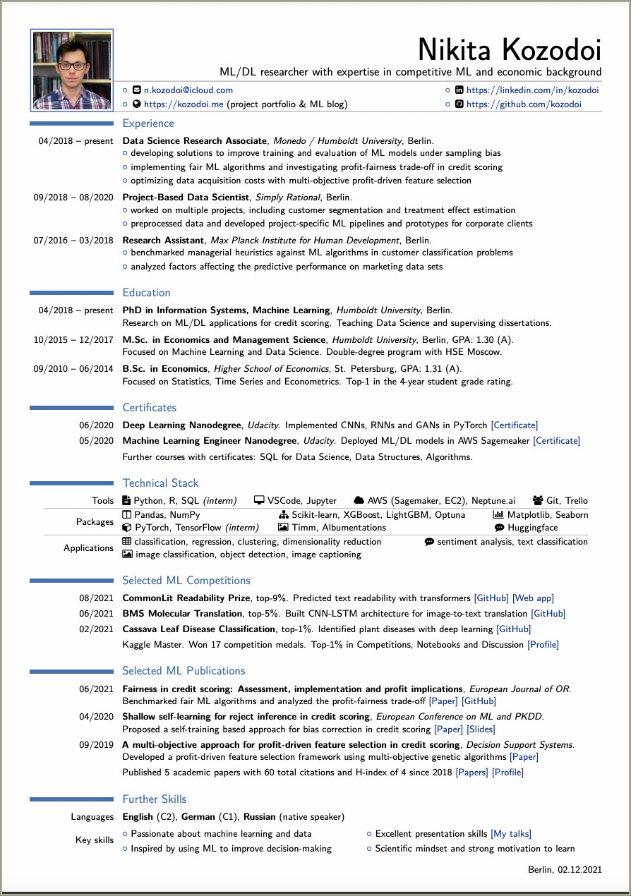 Machine Learning Experience In Java Resume