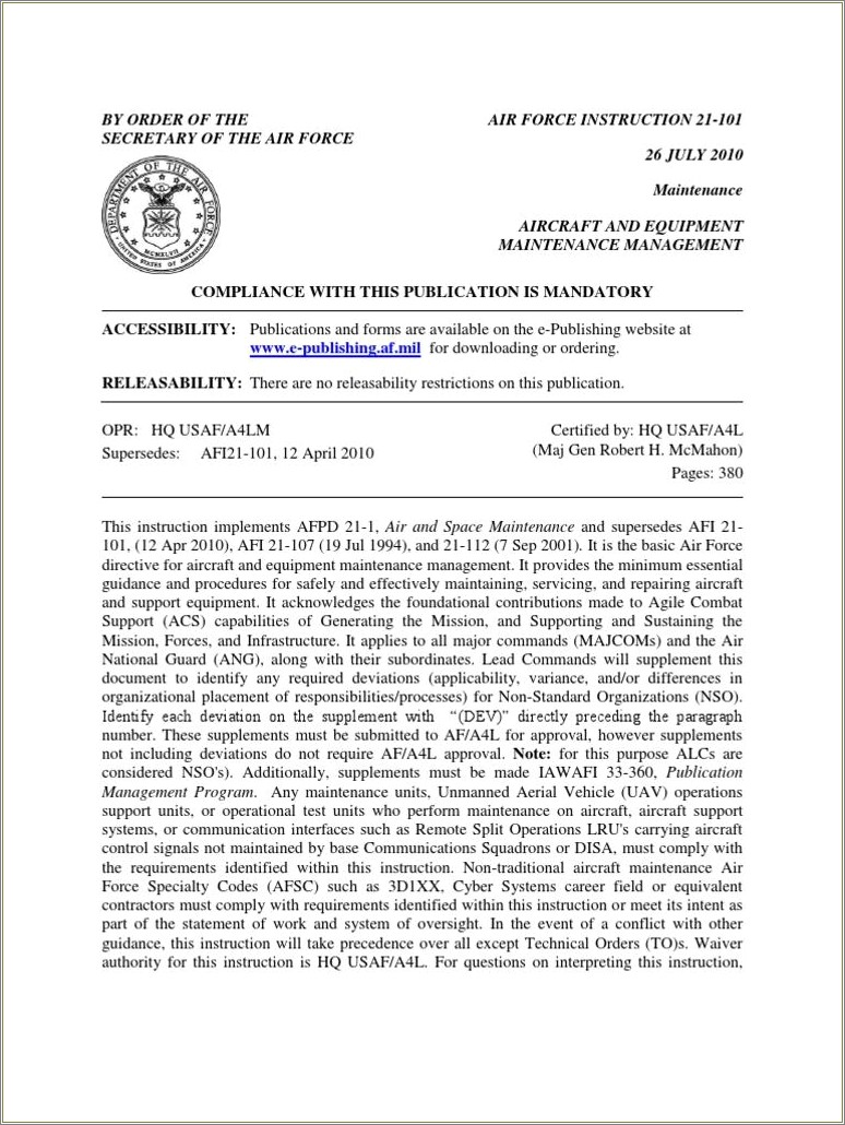 Maintenance Production Management Afsc 2r1x1 Resume