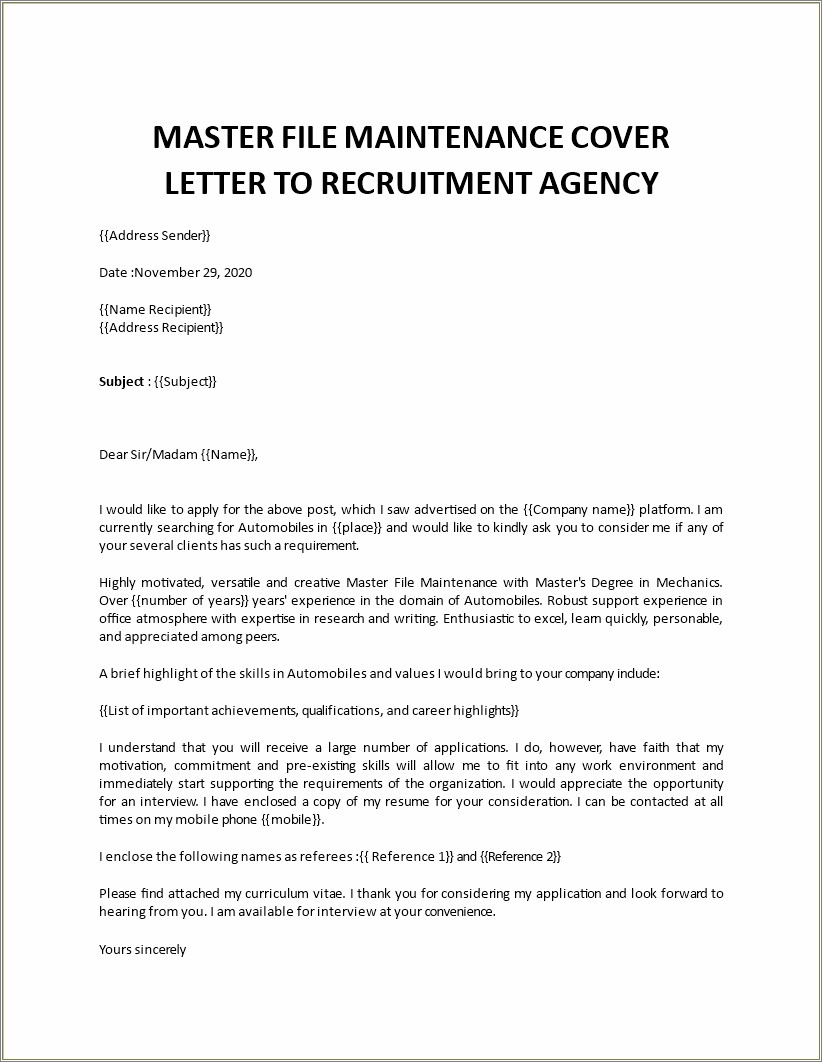 Maintenance Technician Job Description For Resume