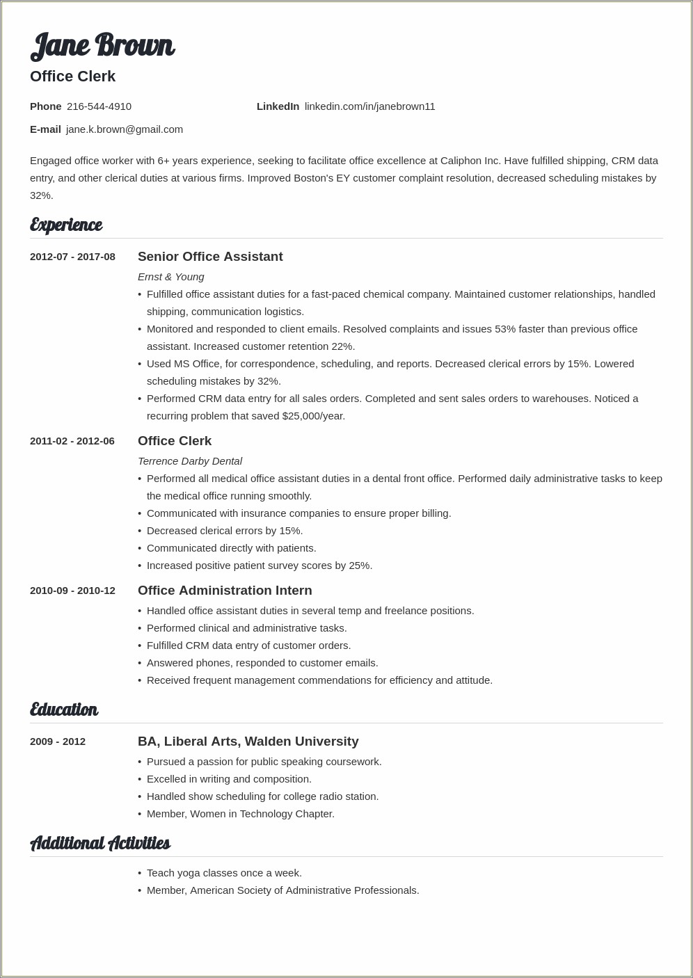 Make A Resume Examples For Postal Workers