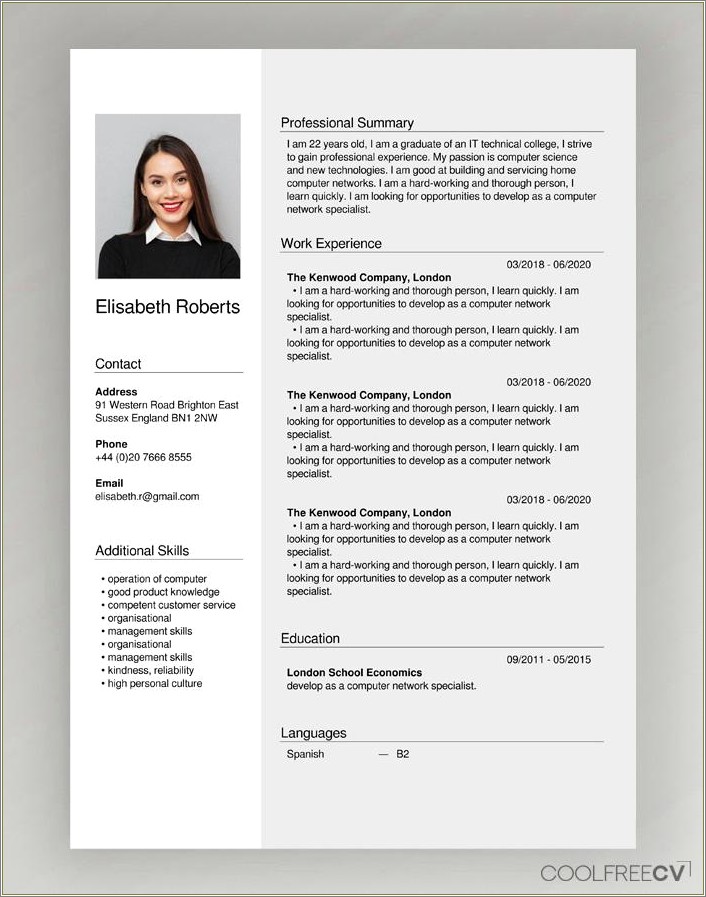 Make A Simple Resume For Fre