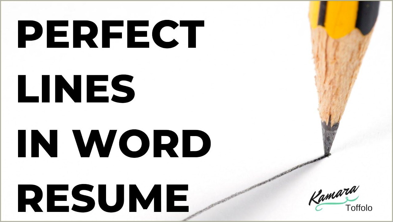 Make An Underline In Word Resume
