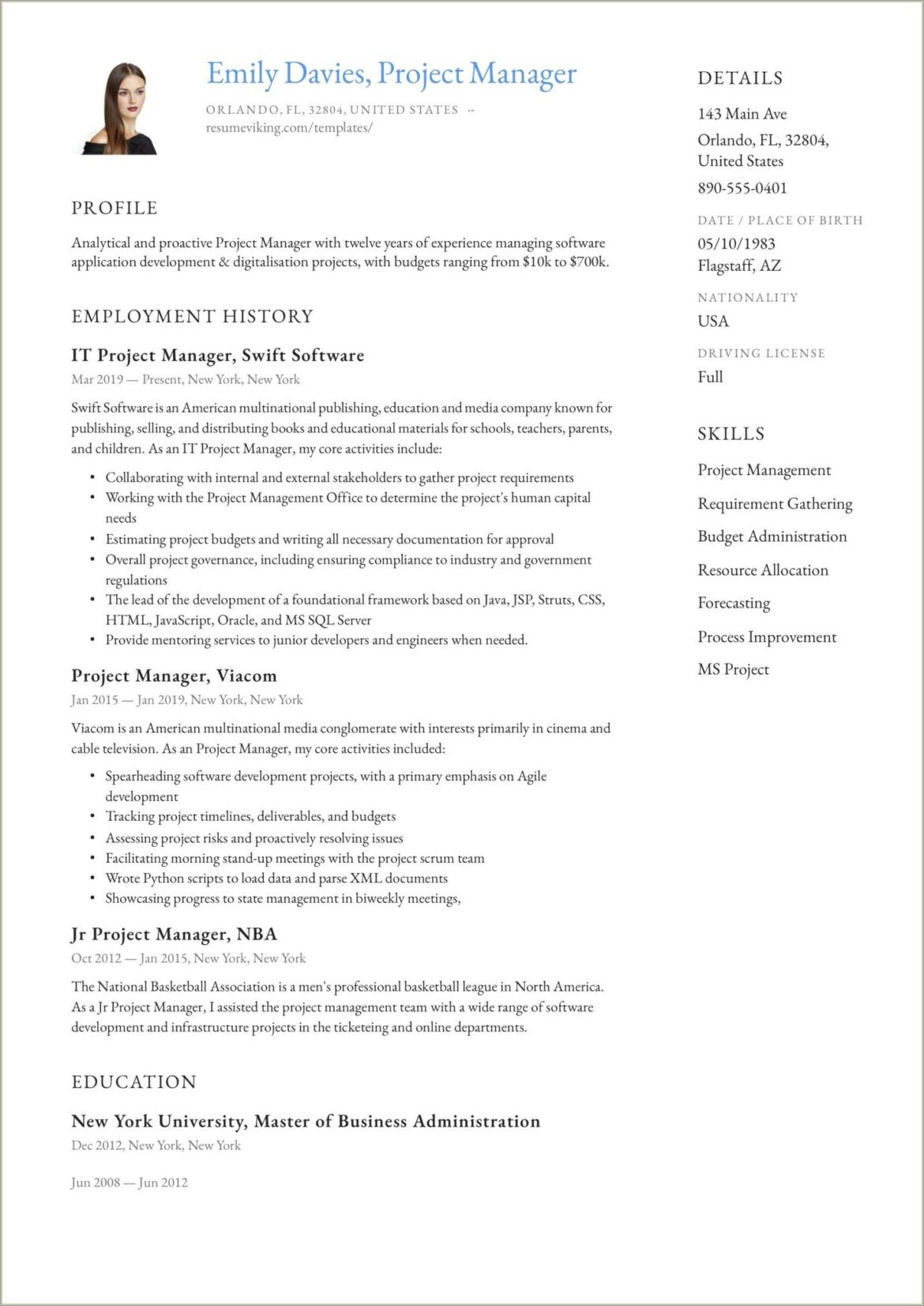 Manage Multi Million Dollar Portfolio Product Manager Resume