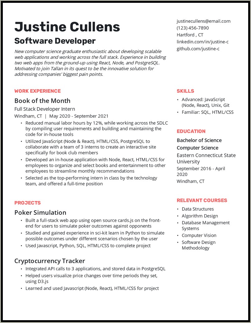 Manage My Time Very Well Resume Sample