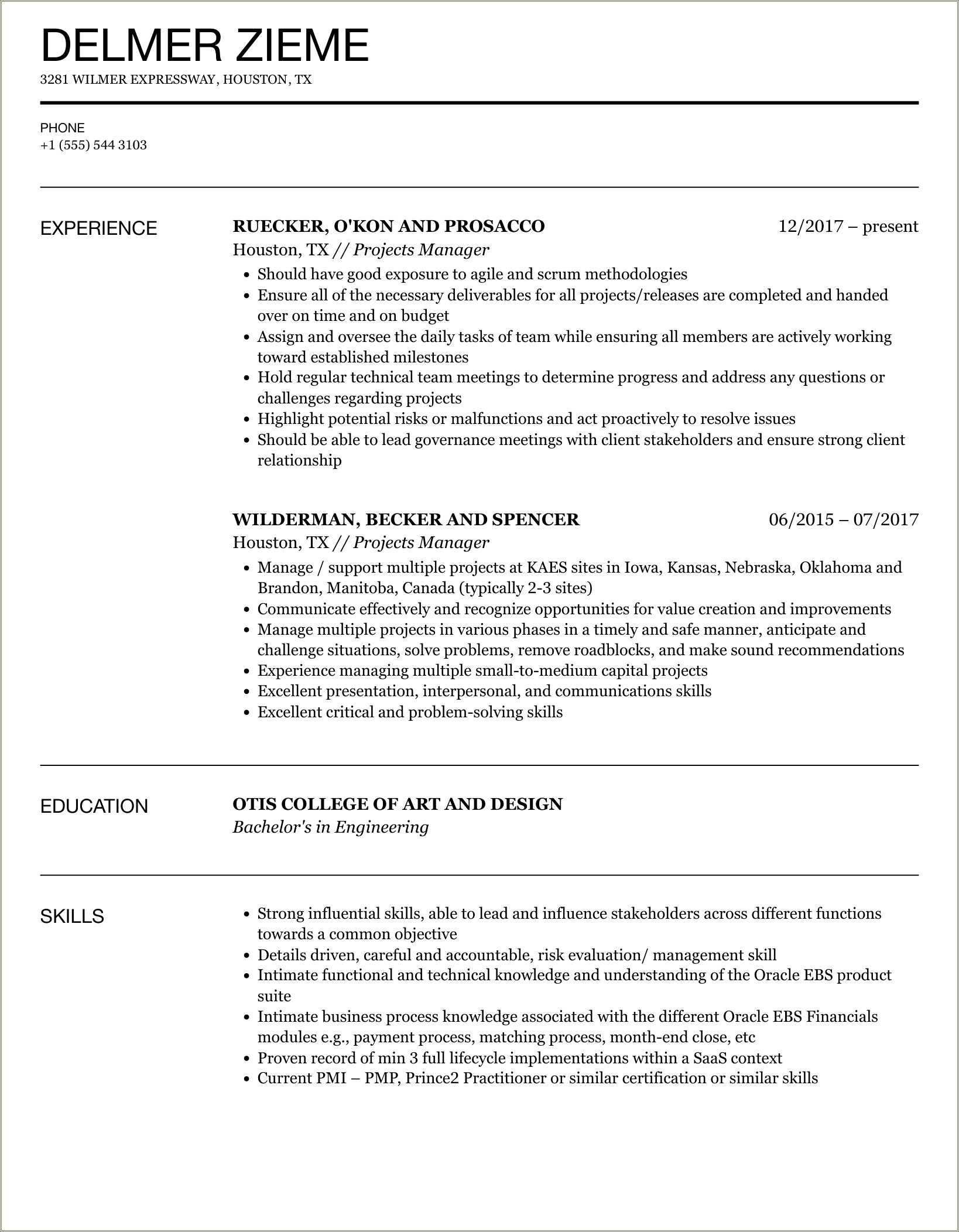 Manage Project With Restraining Budget Resume