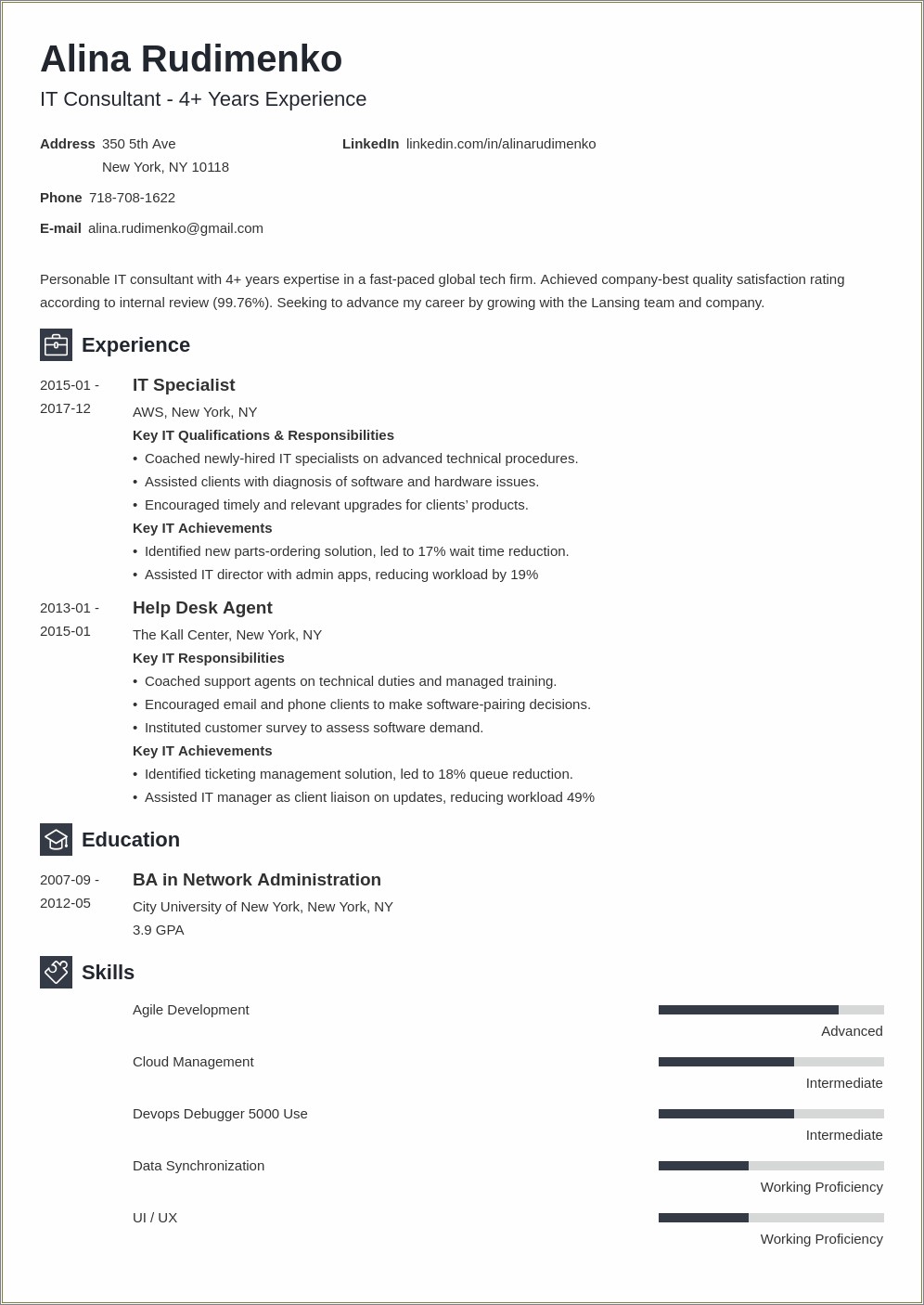 Managed Network Upgrade Project In Resume