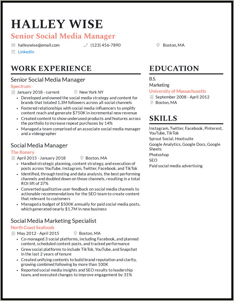 Management On Resume A Good Thing