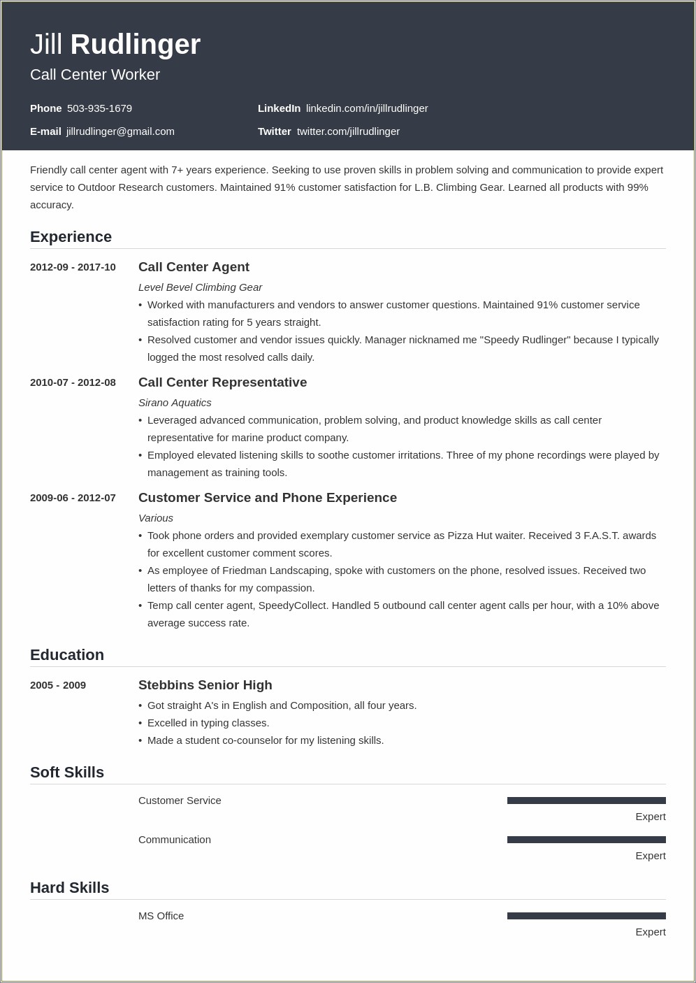 Management Resume Examples 2017 Call Center Managenment