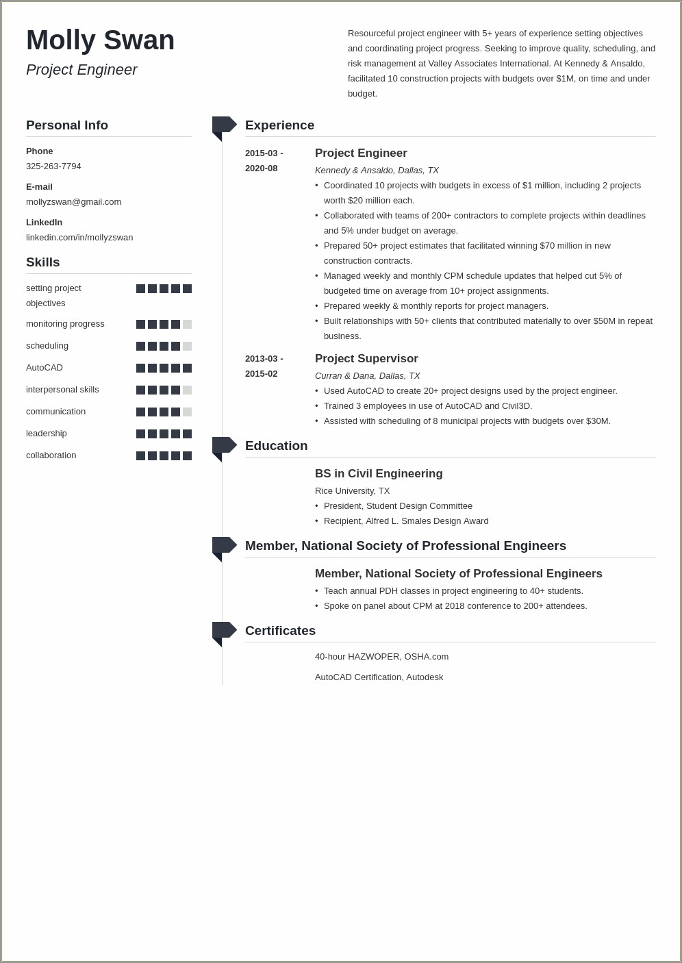 Manager Of Senior Design Project Engineering Resume