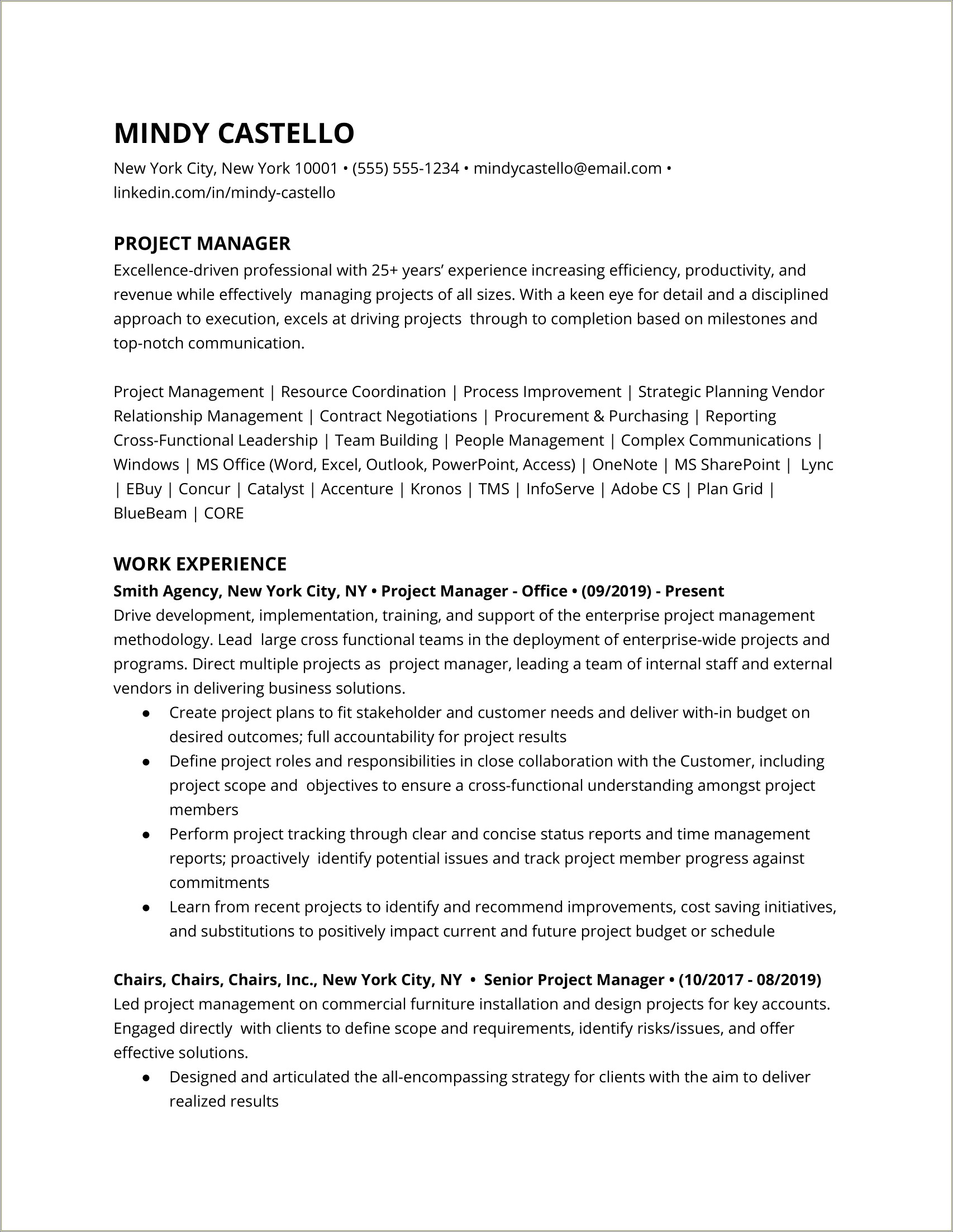 Manager Skills And Abilities Summary Resume